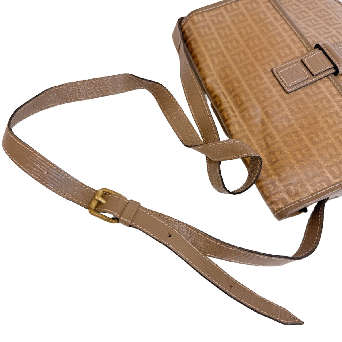 Fendi Beige Pvc Pochette Shoulder Bag (Pre-Owned)