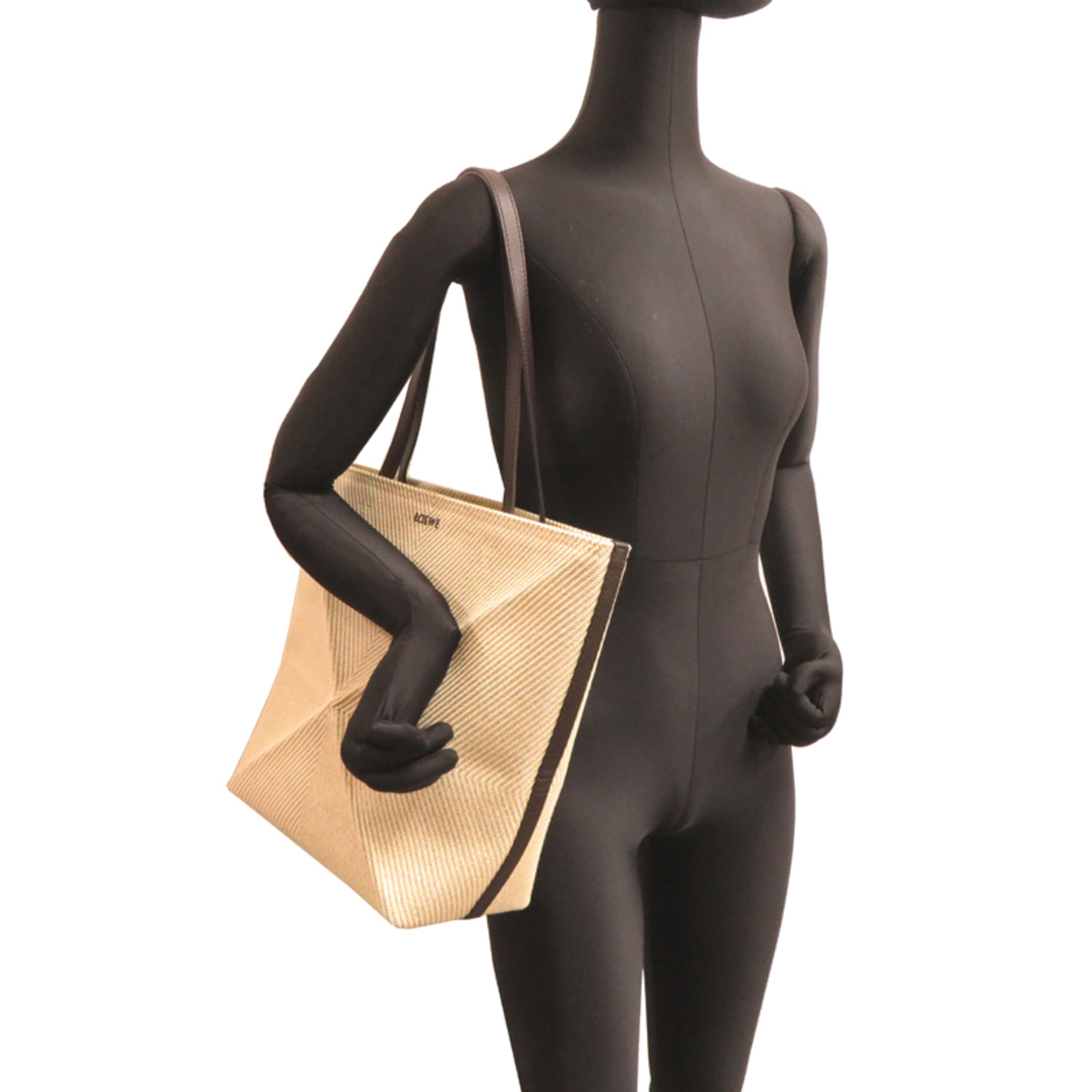 Loewe Beige Canvas Leather Tote Bag (Pre-Owned)