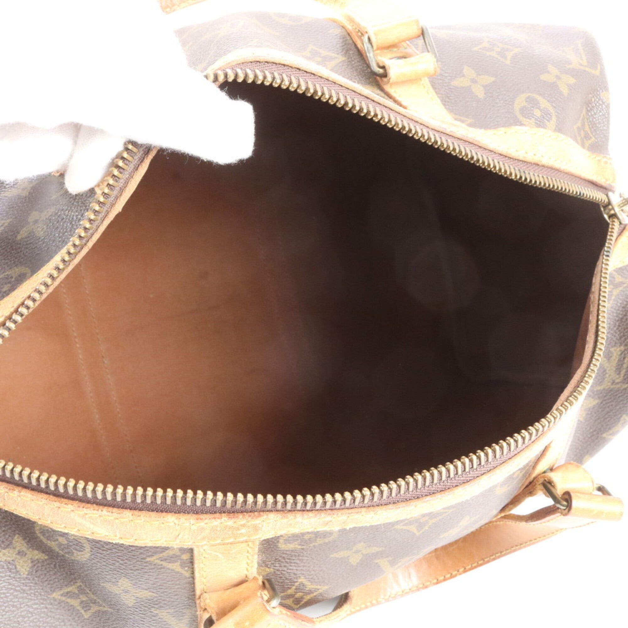 Louis Vuitton Brown Leather Coated Canvas Boston Bag Tote Bag (Pre-Owned)