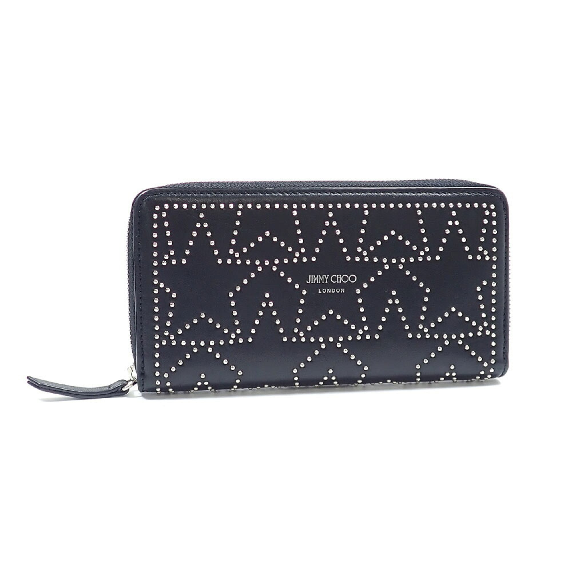 Jimmy Choo Black Leather Long Wallet (Bi-Fold) (Pre-Owned)