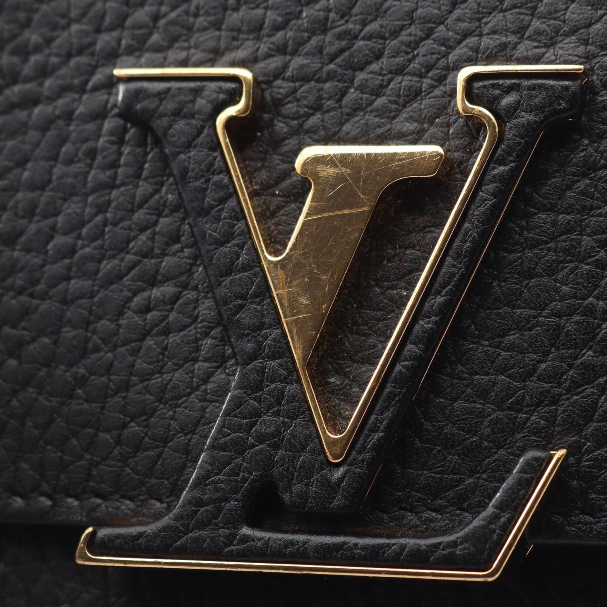 Louis Vuitton Taurillon Black Leather Long Wallet (Bi-Fold) (Pre-Owned)