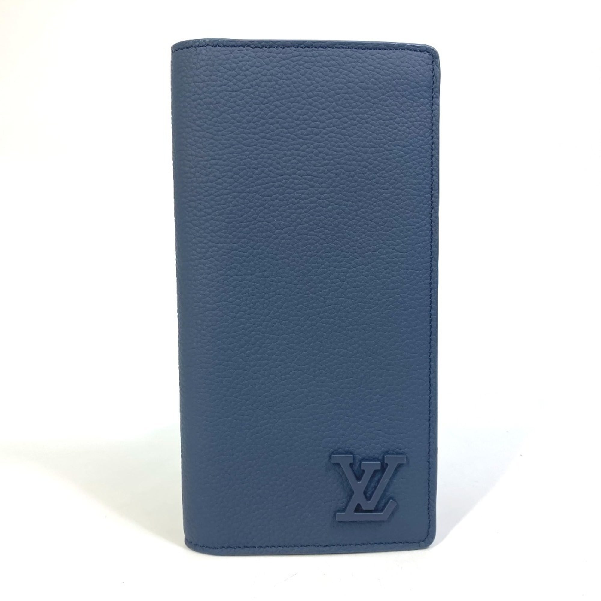 Louis Vuitton Navy Leather Long Wallet (Bi-Fold) (Pre-Owned)