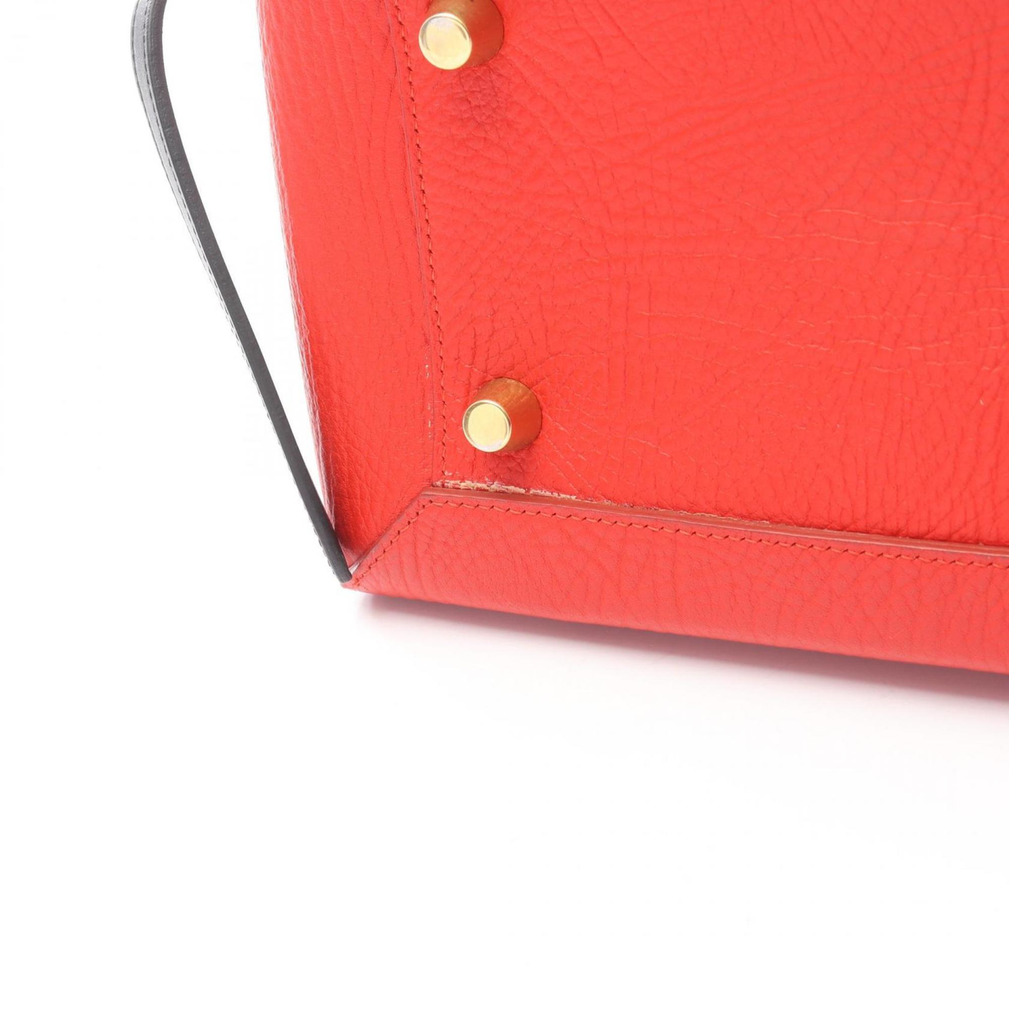Celine Beige Black Red Color Leather Fanny Pack Handbag (Pre-Owned)