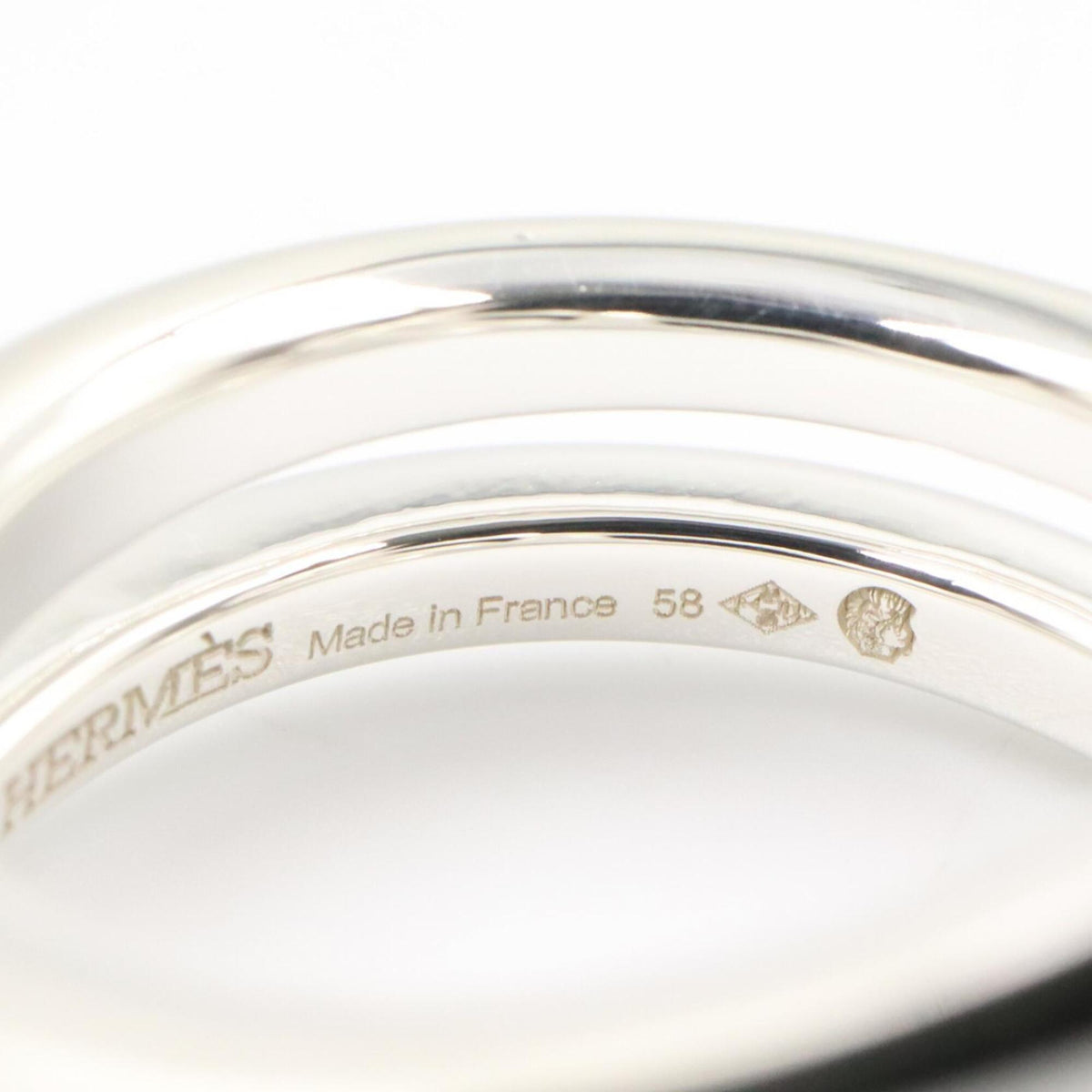 Hermes Silver Silver 925 Band Ring (Pre-Owned)