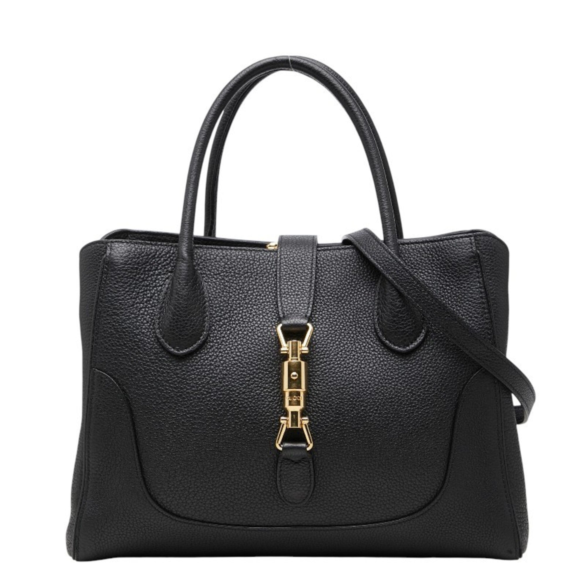 Gucci Black Leather Handbag Shoulder Bag (Pre-Owned)