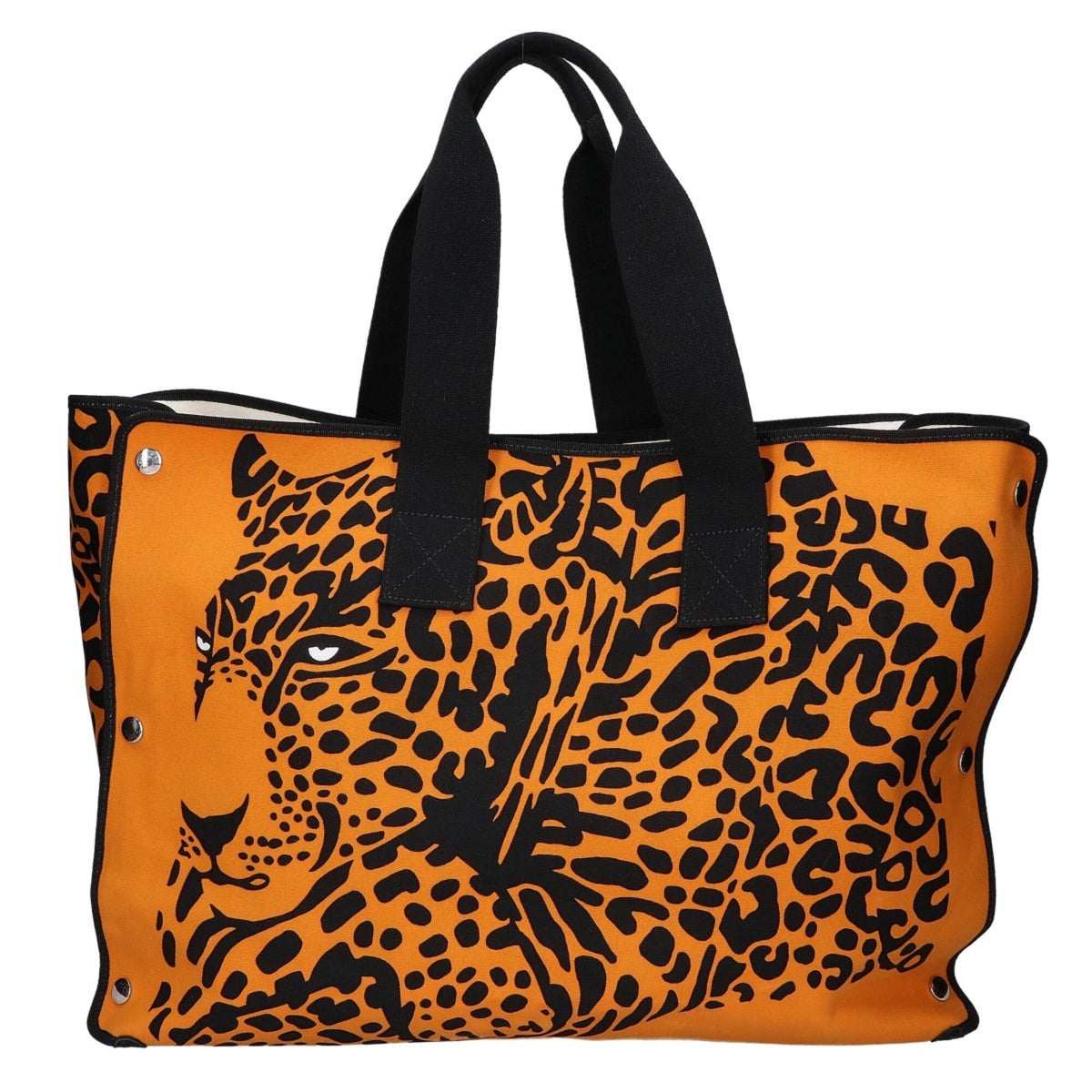Hermes Orange Canvas Beach Bag Eco-Bag Tote Bag (Pre-Owned)