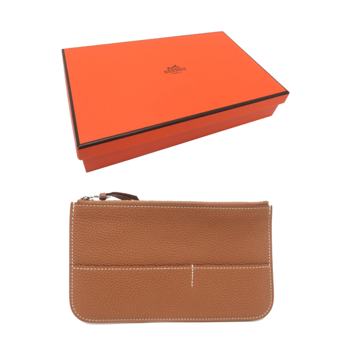 Hermes Gold Togo Leather Long Wallet (Bi-Fold) (Pre-Owned)