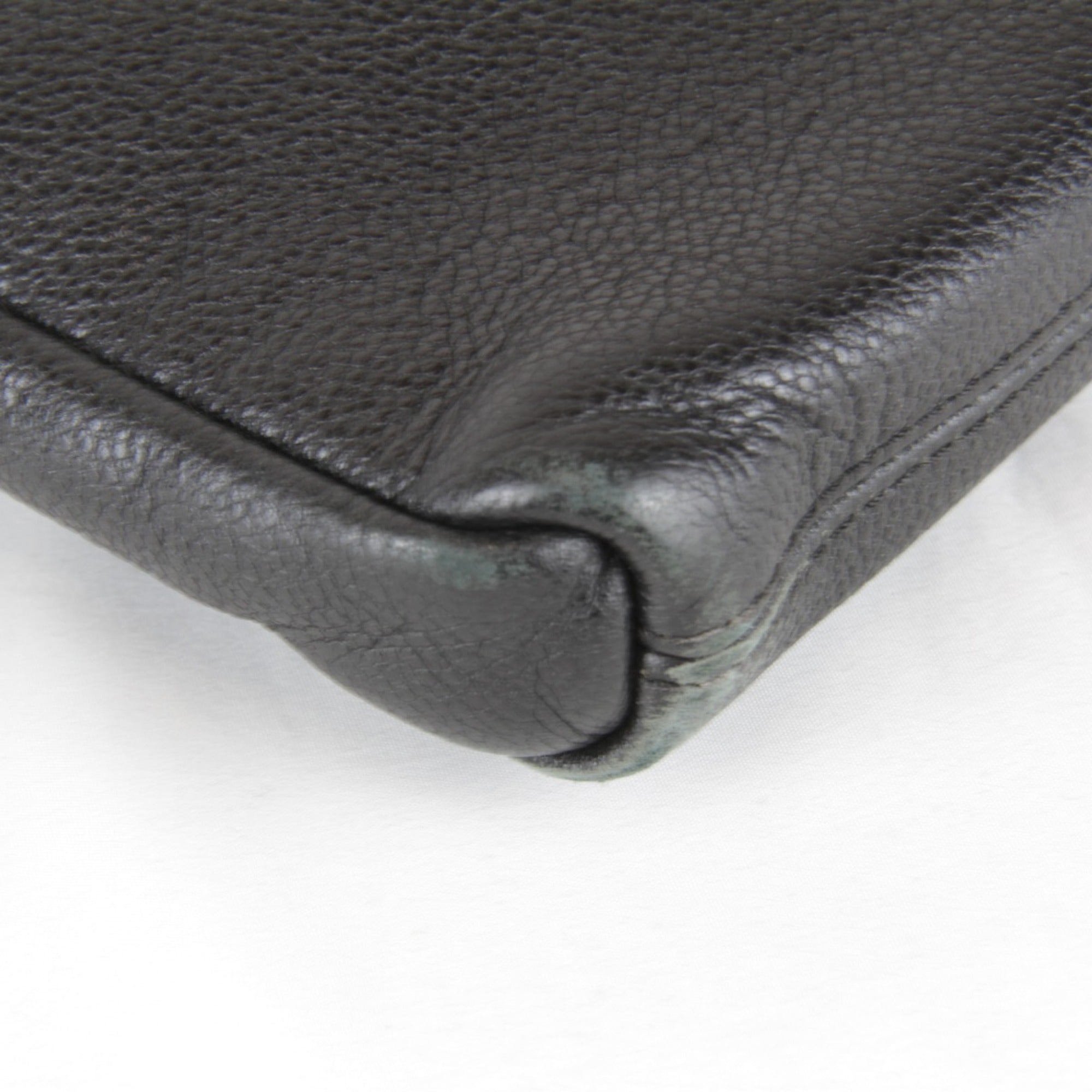 Salvatore Ferragamo Black White Leather Clutch Bag (Pre-Owned)
