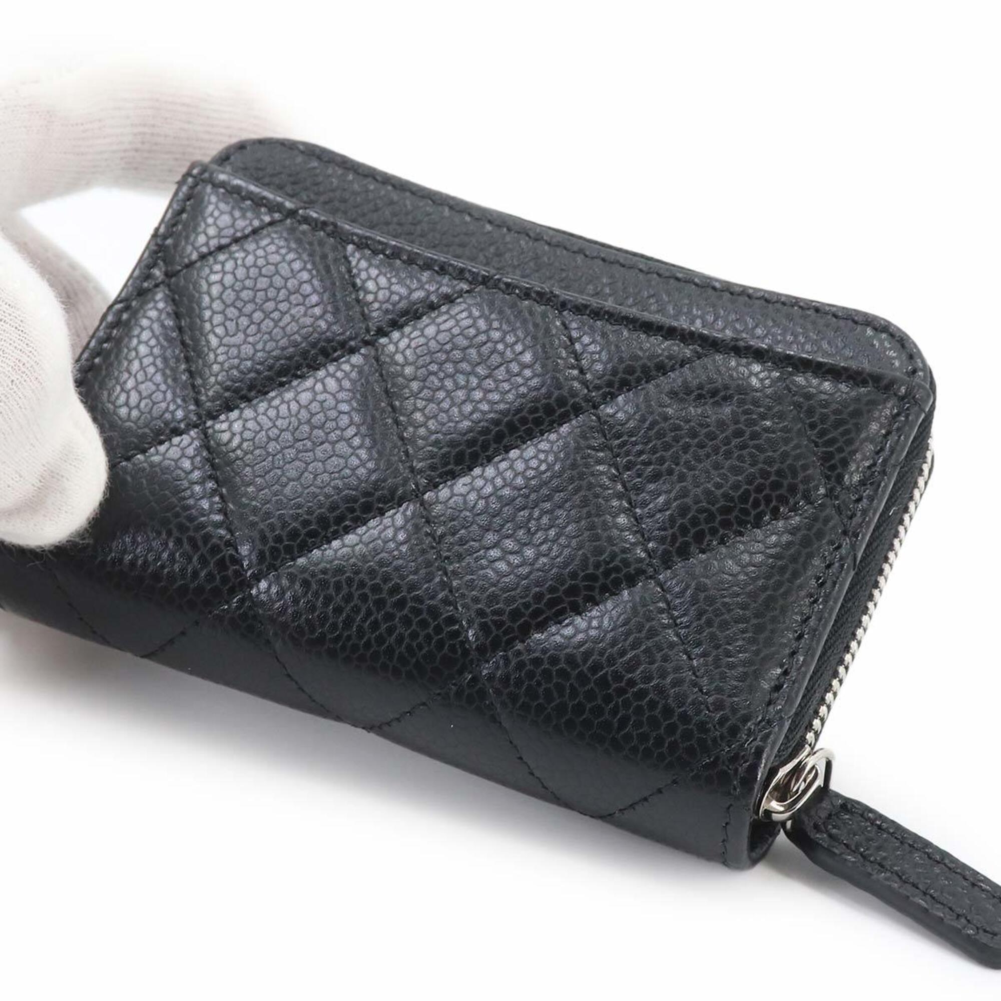 Chanel Matelasse Black Grained Calfskin Coin Purse/Coin Case (Pre-Owned)