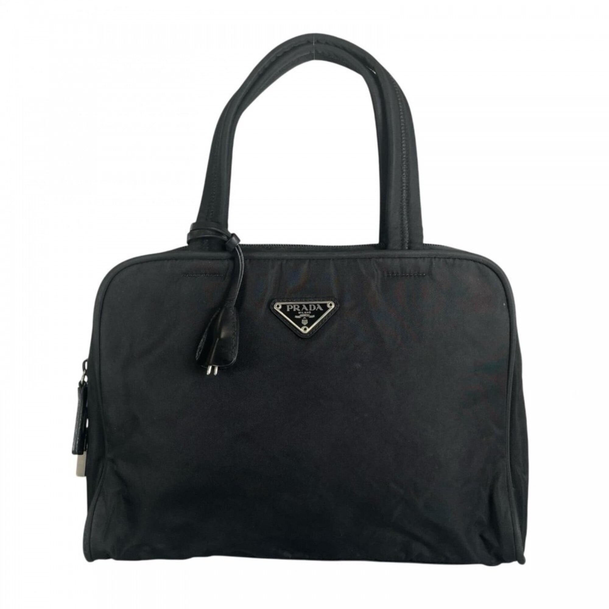Prada Black White Nylon Handbag (Pre-Owned)