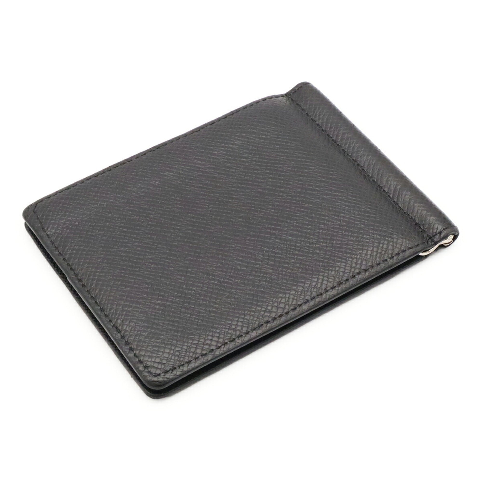 Louis Vuitton Black Noir Taiga Leather Bill Wallet (Bi-Fold) (Pre-Owned)
