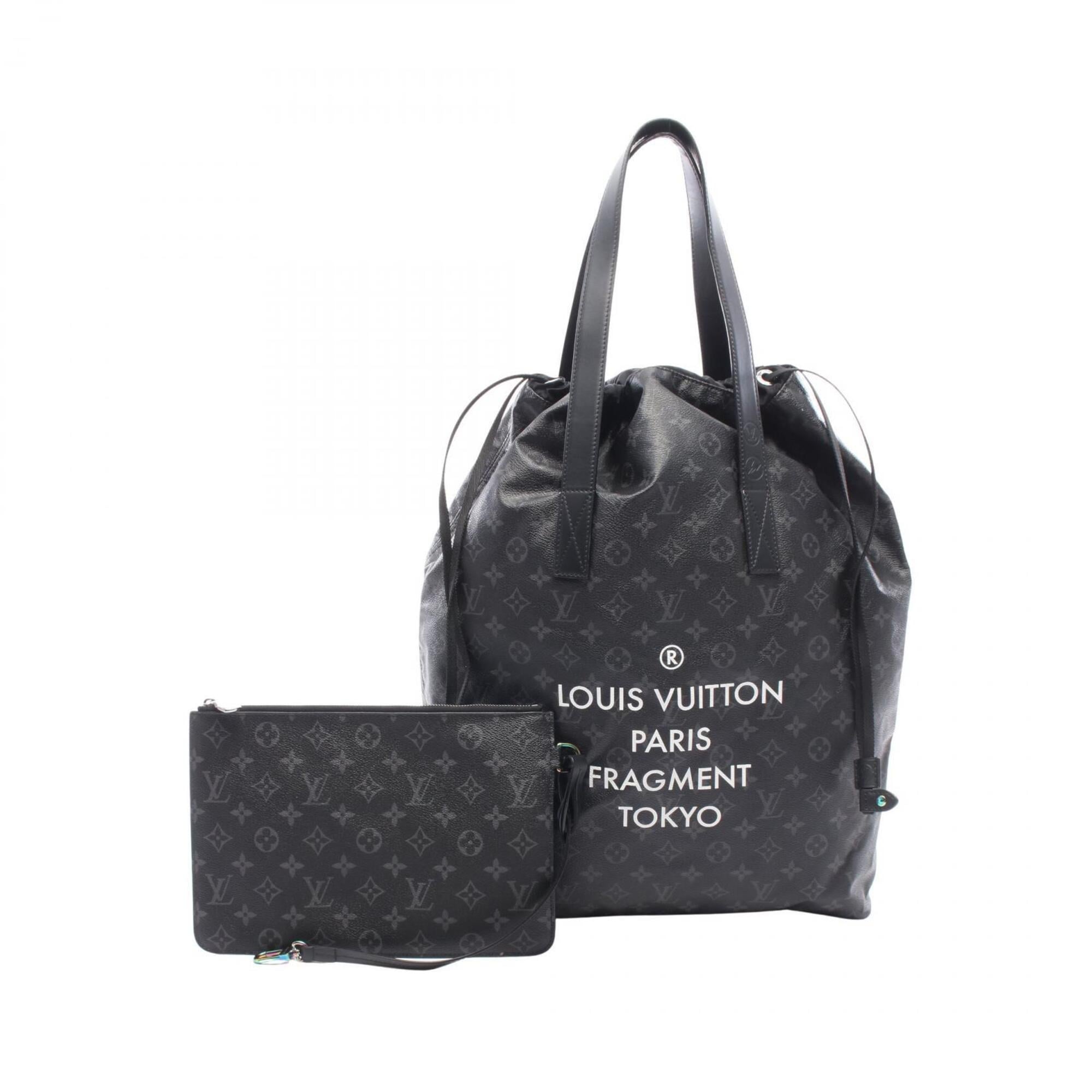 Louis Vuitton Black Pvc Leather Handbag Pouch Tote Bag (Pre-Owned)