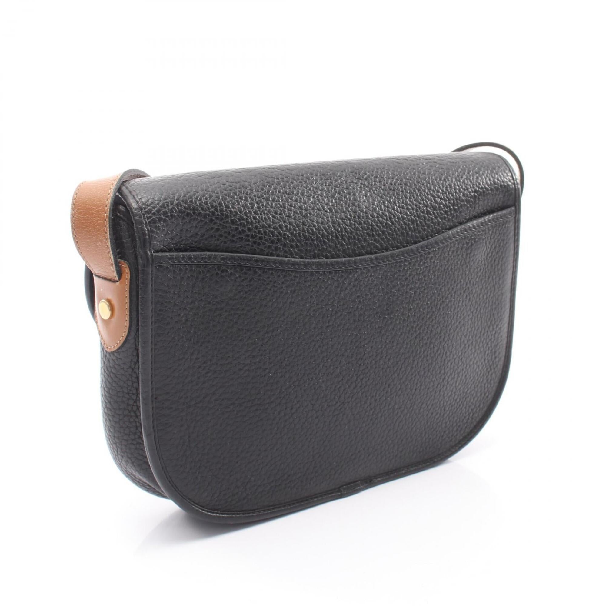 Christian Dior Black Brown Leather Handbag Shoulder Bag (Pre-Owned)