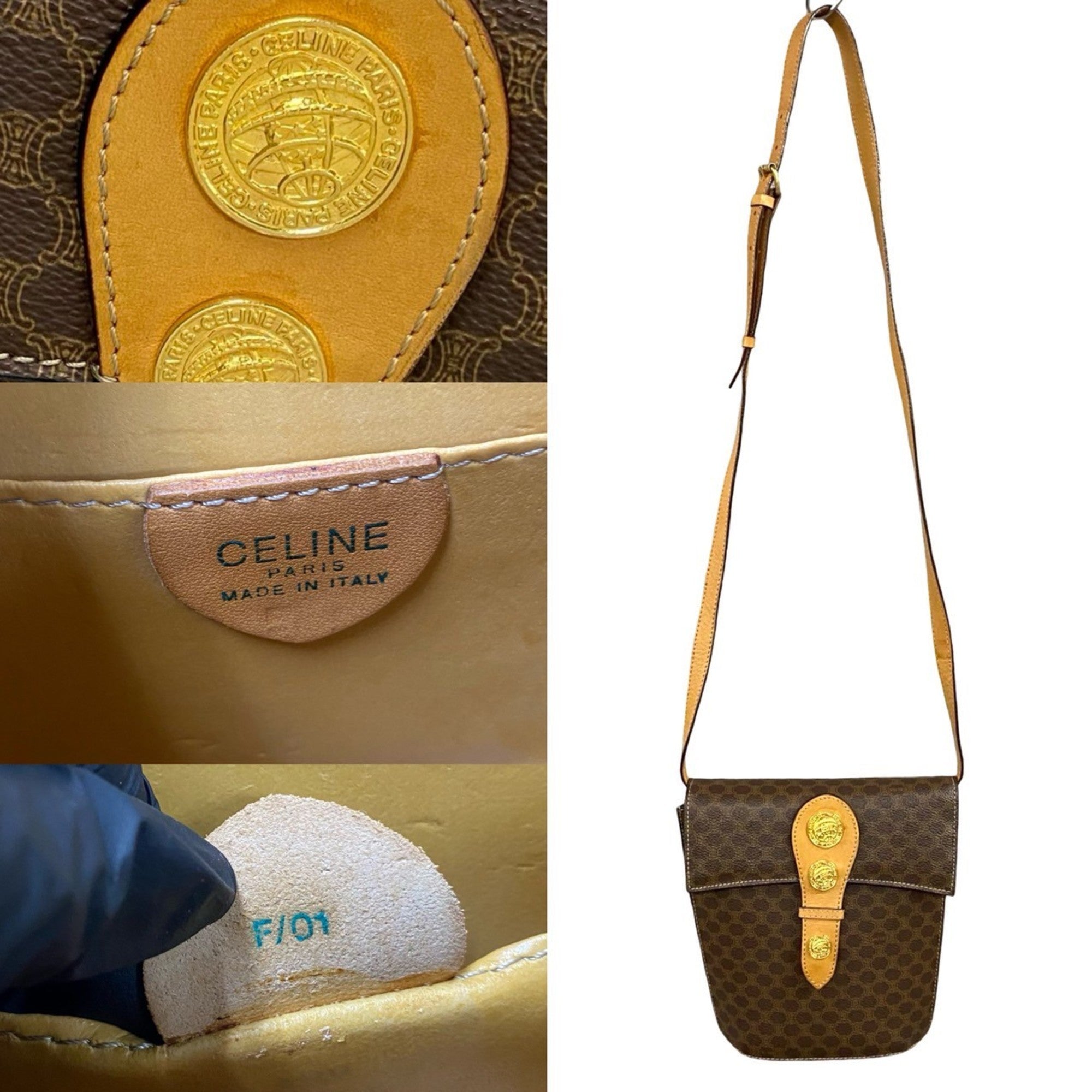 Celine Brown Leather Pvc Shoulder Bag (Pre-Owned)
