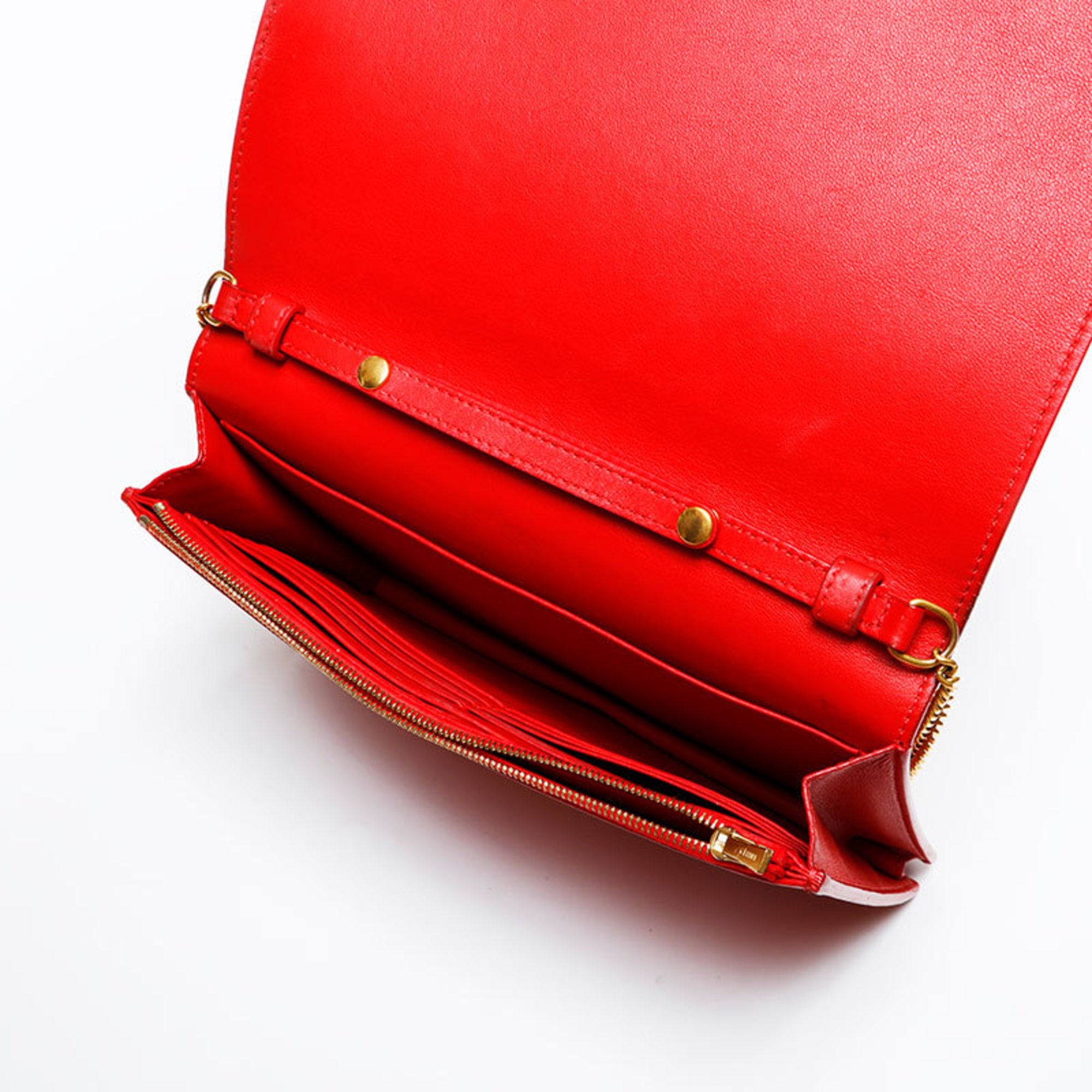 Celine Beige Red Color Shoulder Bag (Pre-Owned)