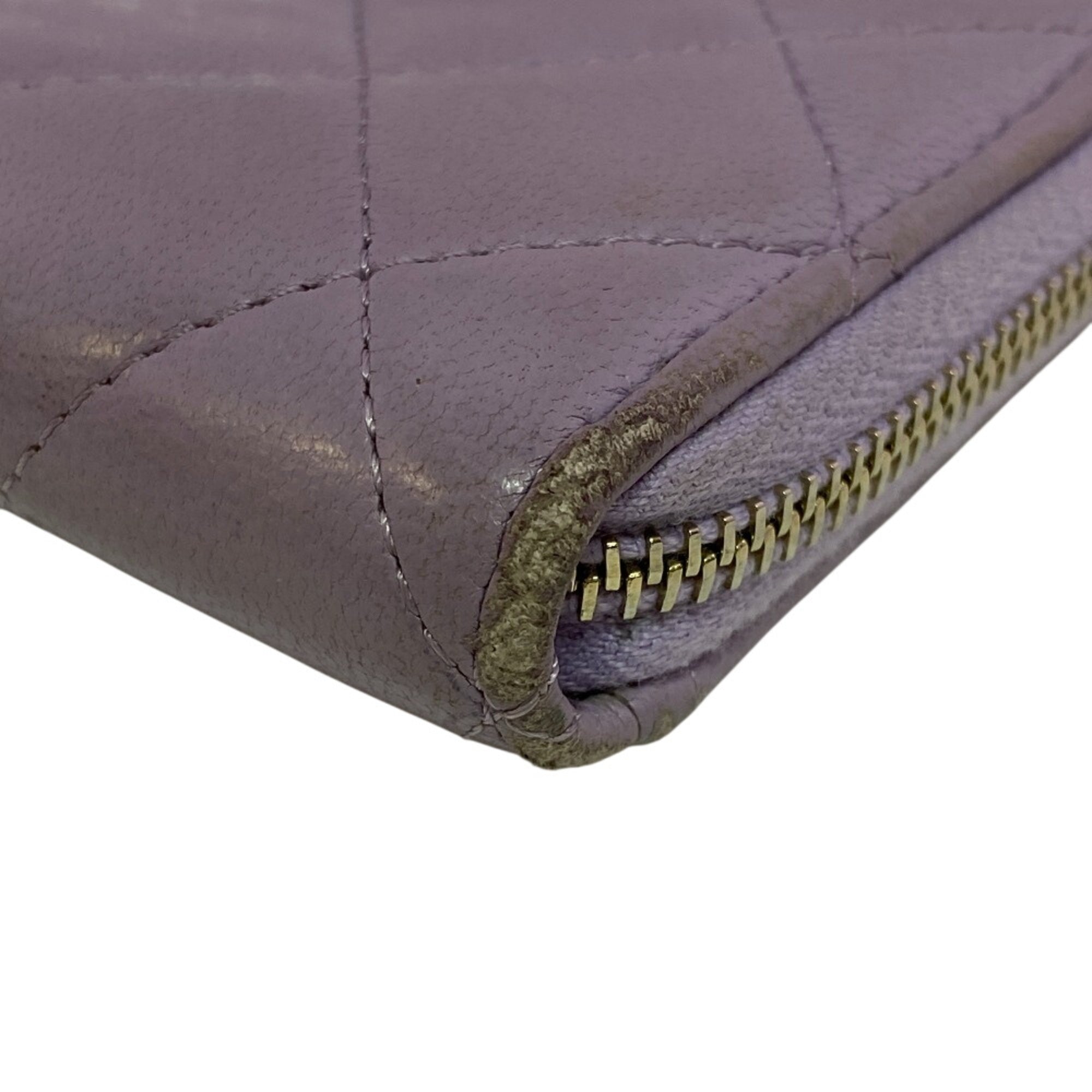 Chanel Purple Leather Coin Purse/Coin Case (Pre-Owned)