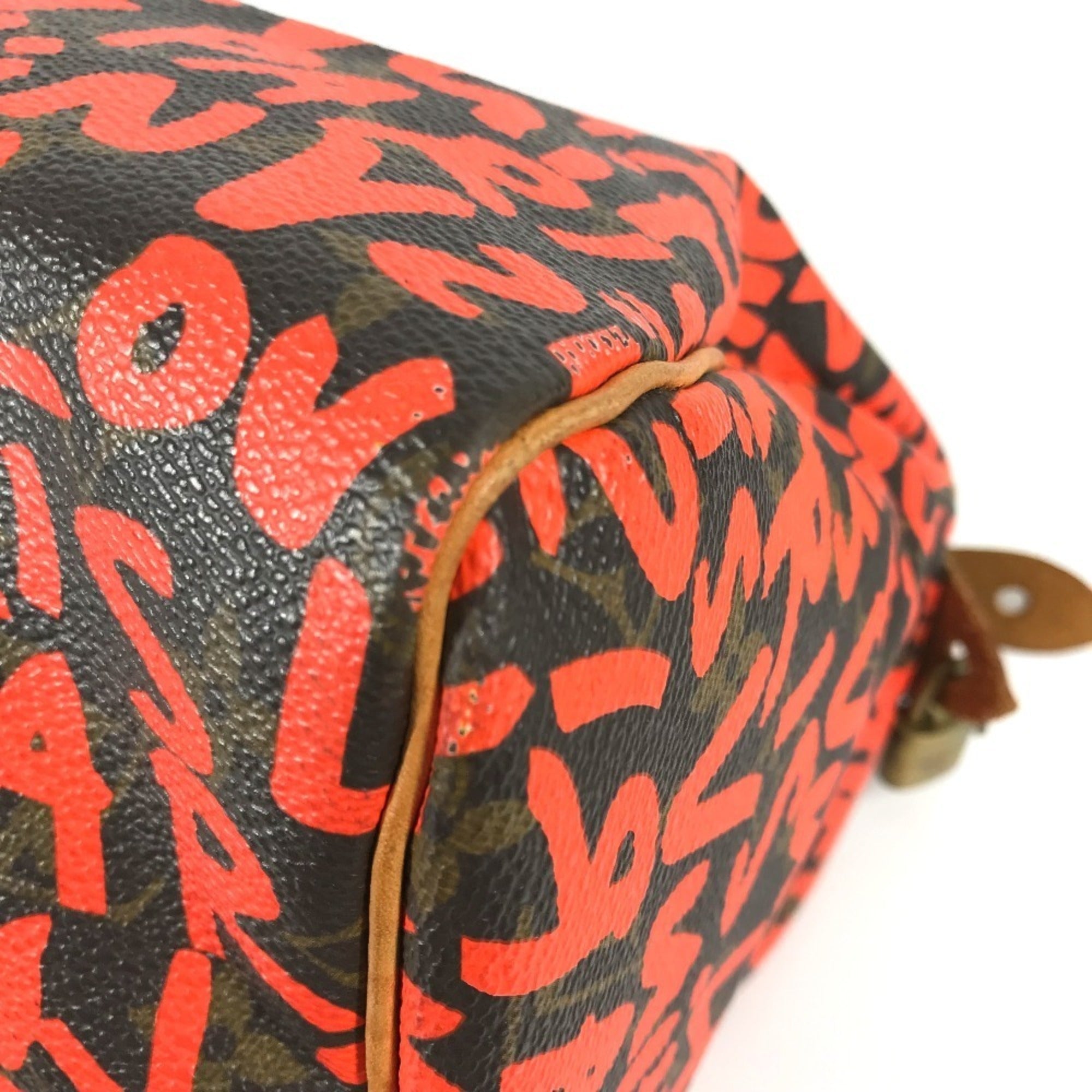 Louis Vuitton Monogram Graffiti Lv Orange Orange Monogram Graffiti Boston Bag Handbag (Pre-Owned)