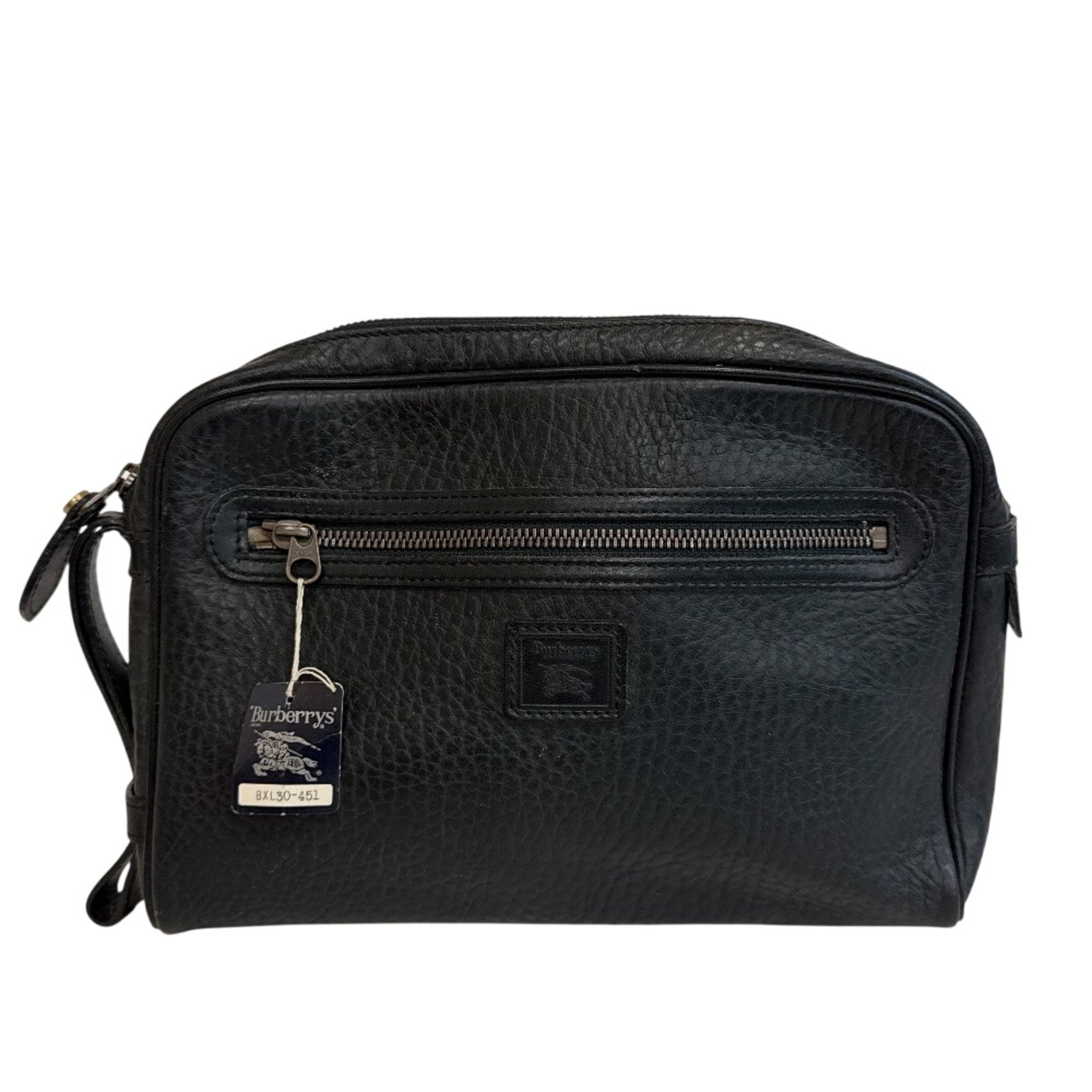 Burberry Black Leather Clutch Bag (Pre-Owned)