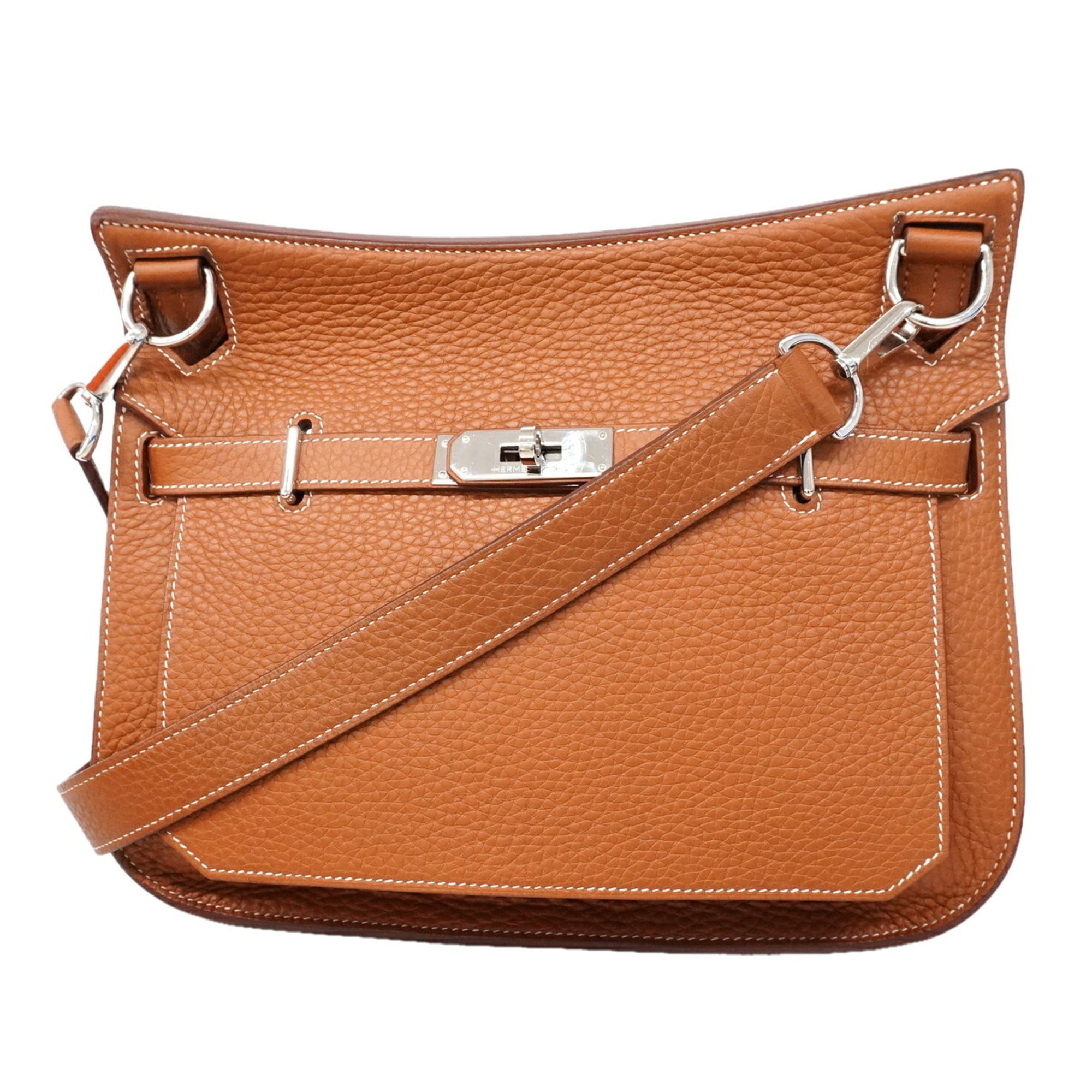 Hermes Gold Taurillon Clemence Leather Shoulder Bag (Pre-Owned)