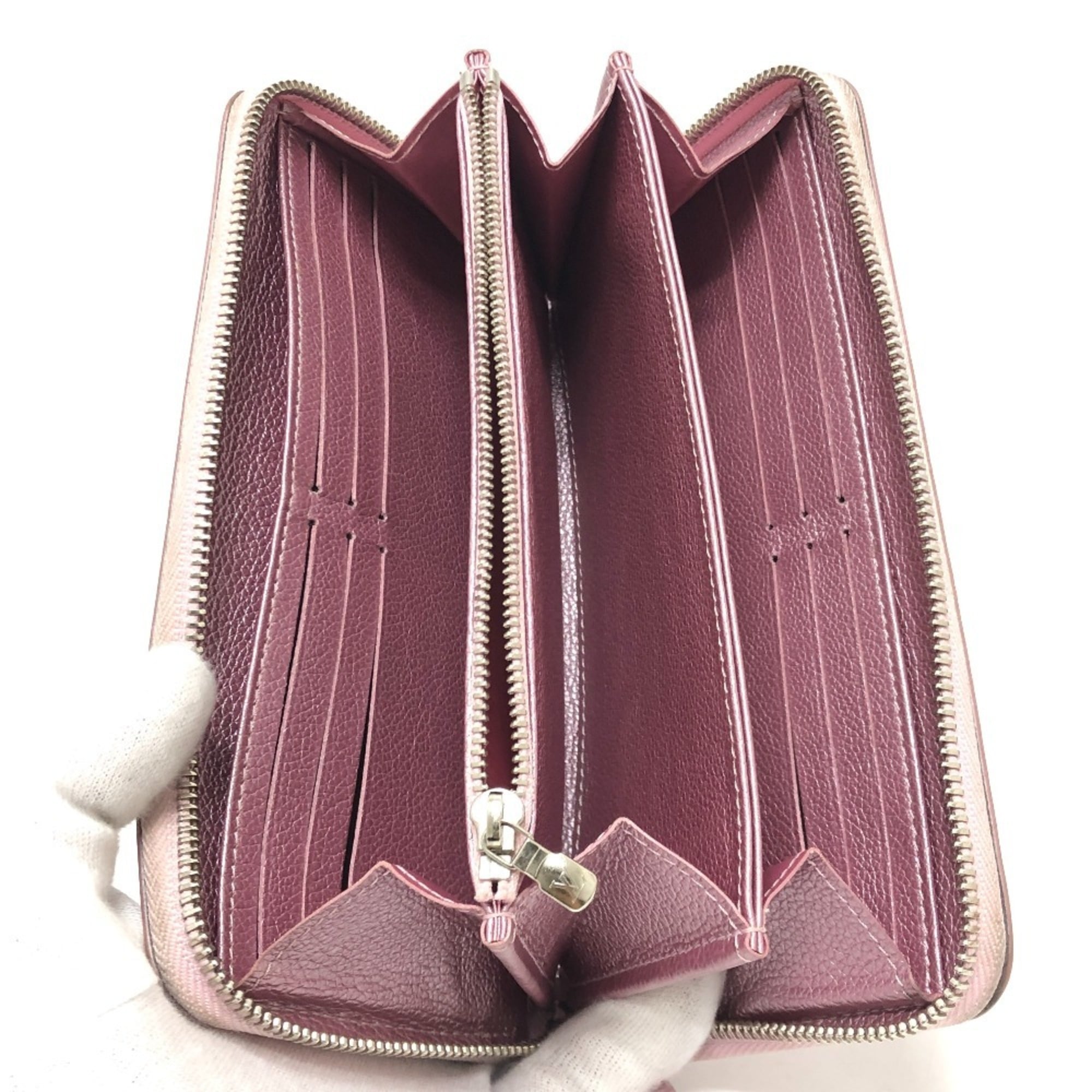 Louis Vuitton Metallic Pink Leather Long Wallet (Bi-Fold) (Pre-Owned)