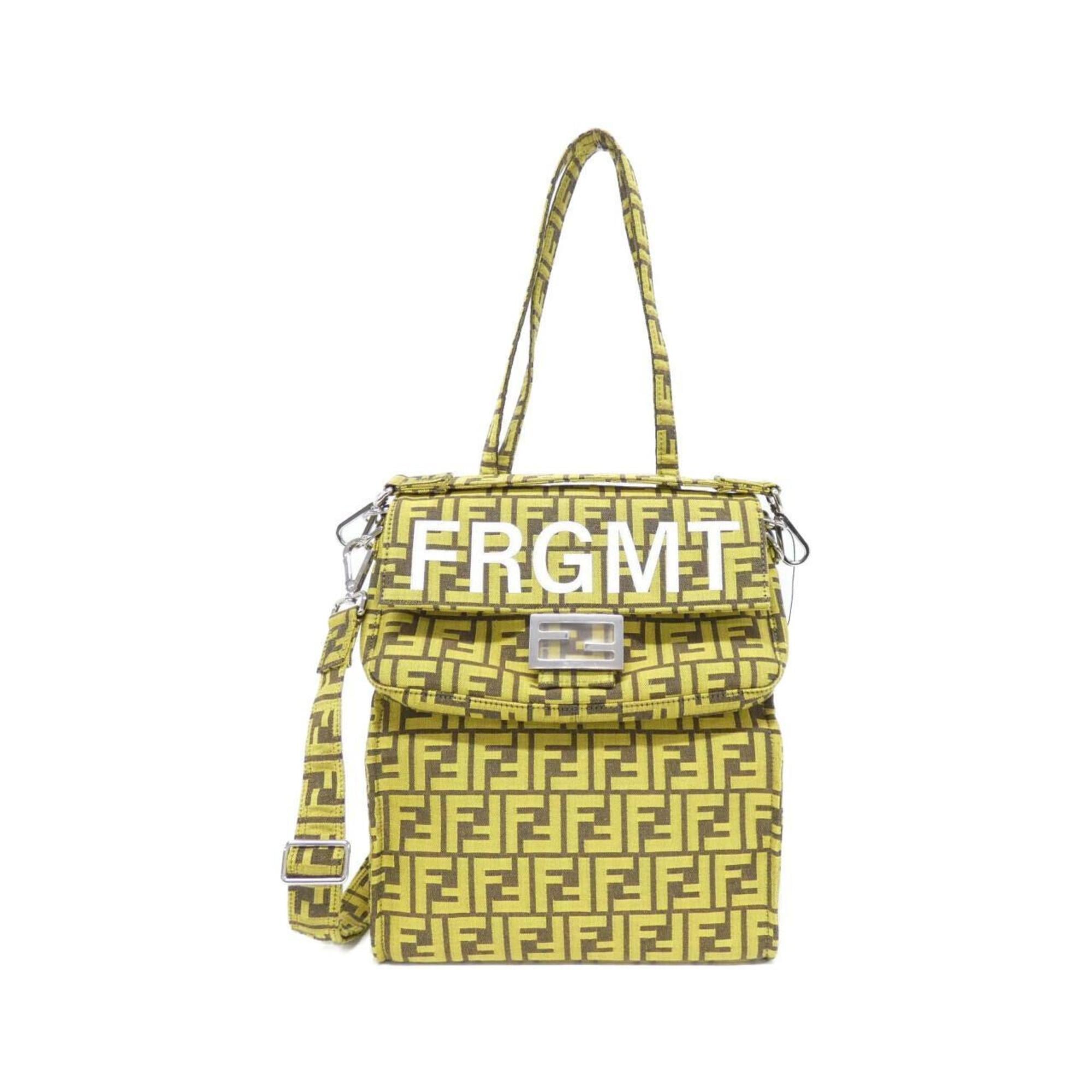 Fendi Yellow Canvas Handbag (Pre-Owned)
