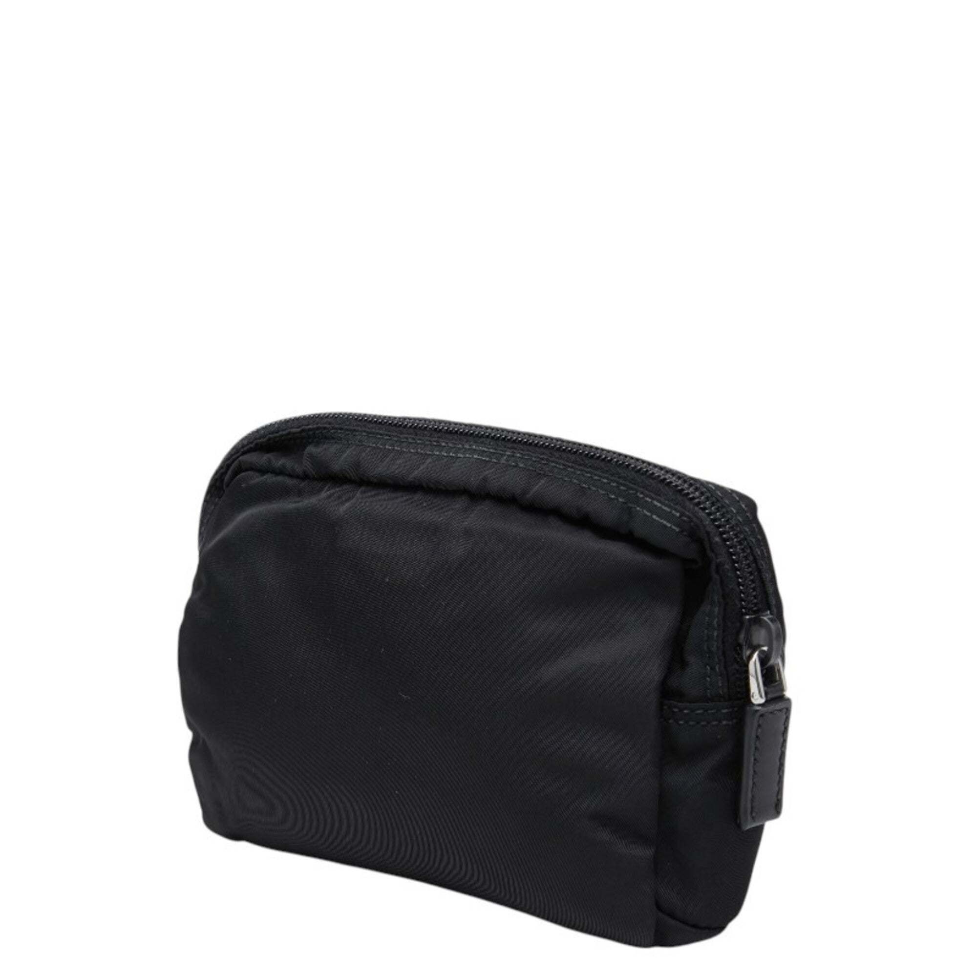 Prada Black Nylon Leather Handbag Pouch (Pre-Owned)