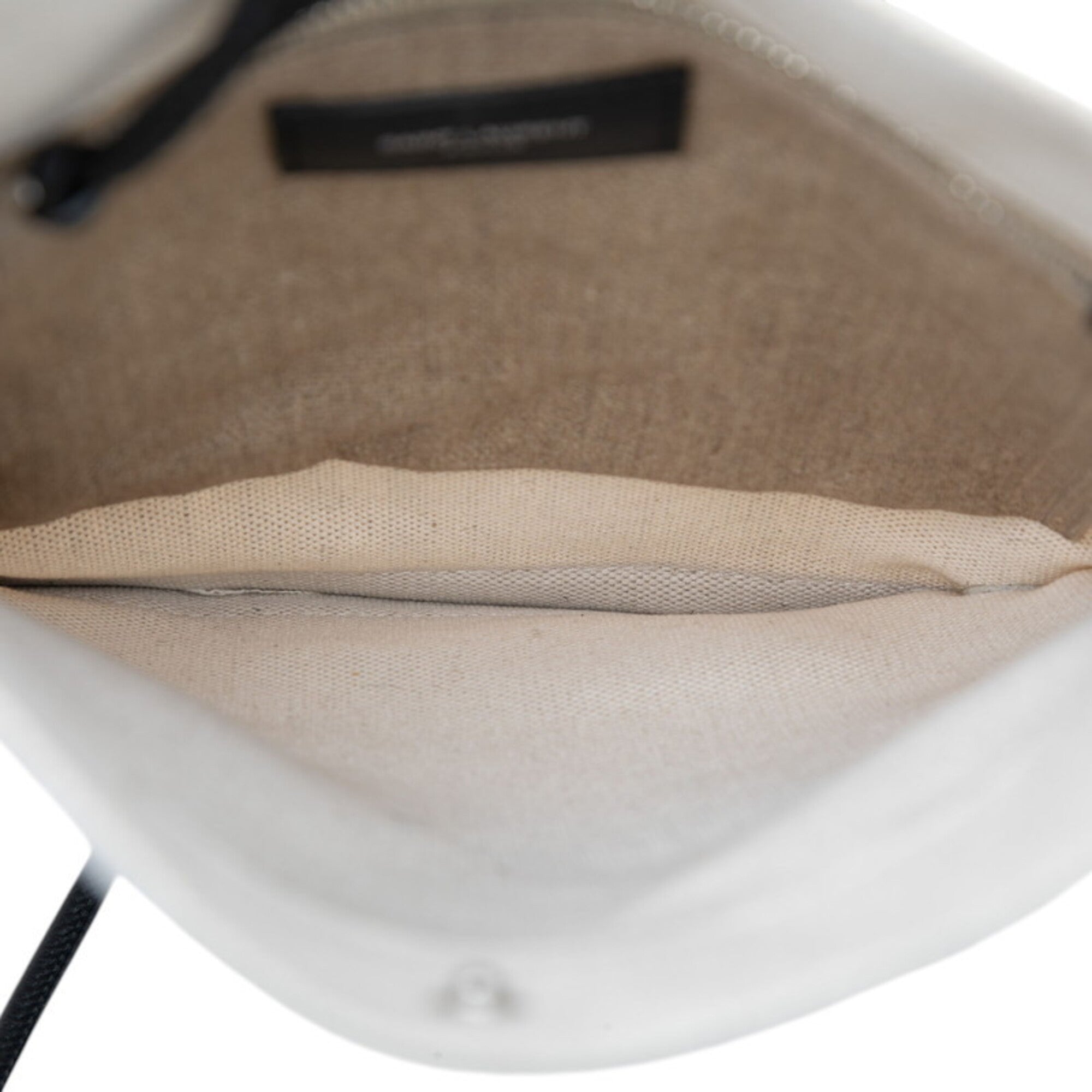 Saint Laurent Beige Black Canvas Leather Shoulder Bag (Pre-Owned)