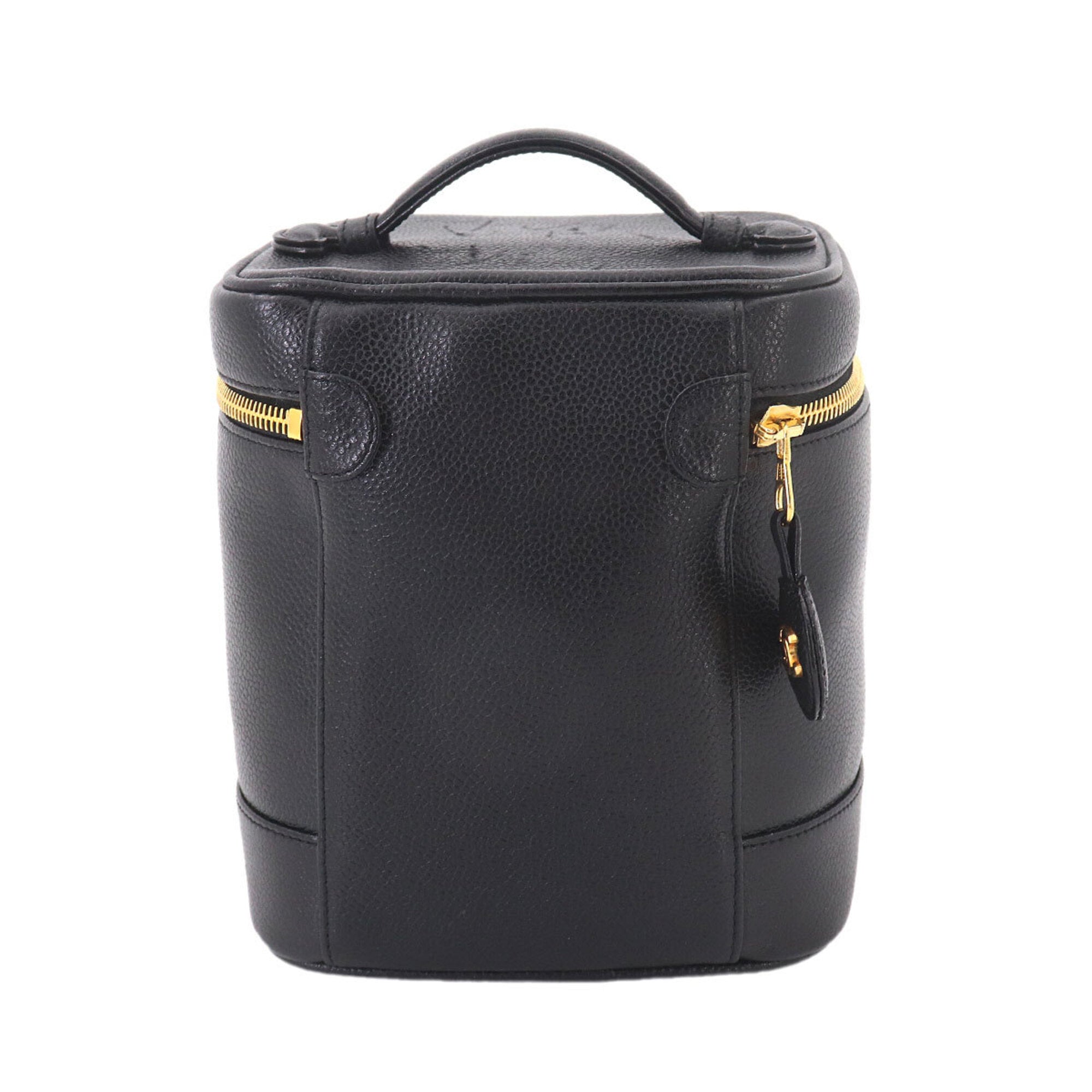 Chanel Black Grained Calfskin Handbag Vanity Bag (Pre-Owned)