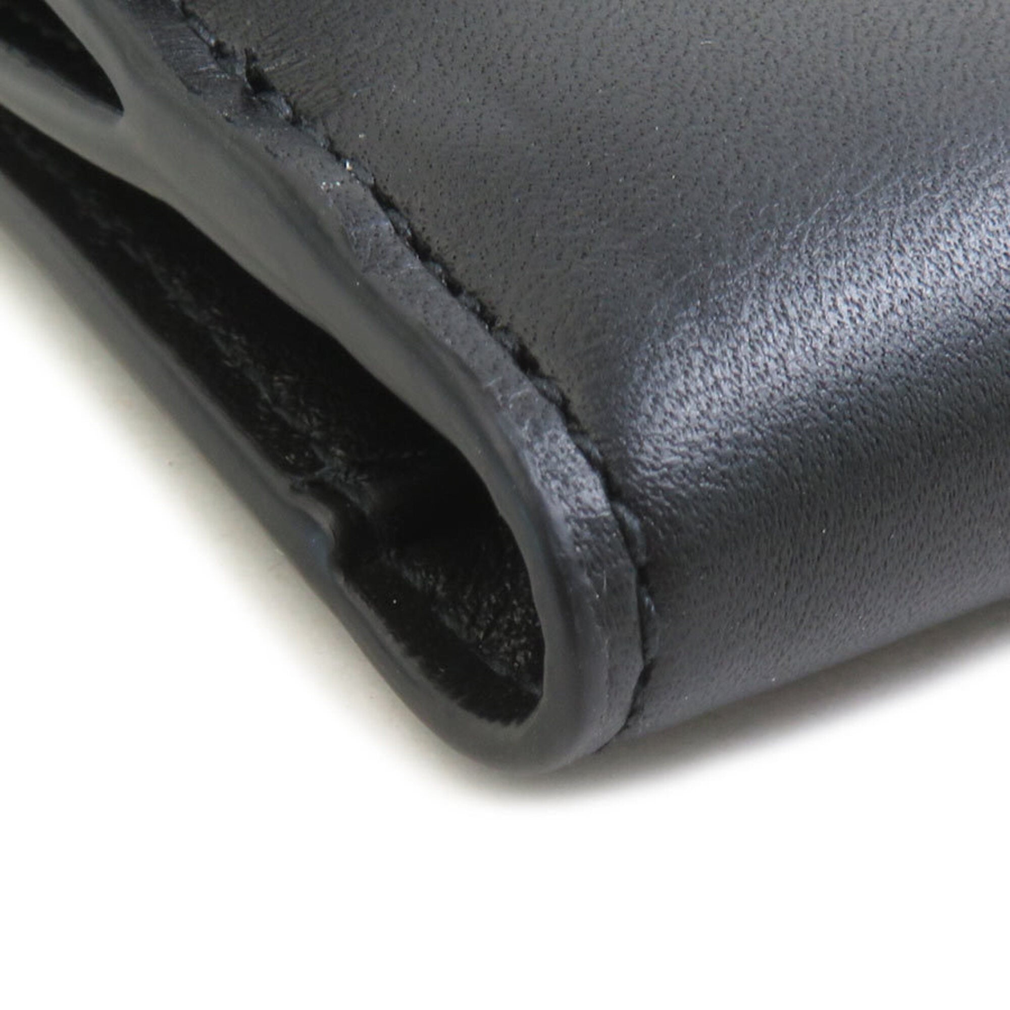 Bottega Veneta Black Leather Long Wallet (Bi-Fold) (Pre-Owned)