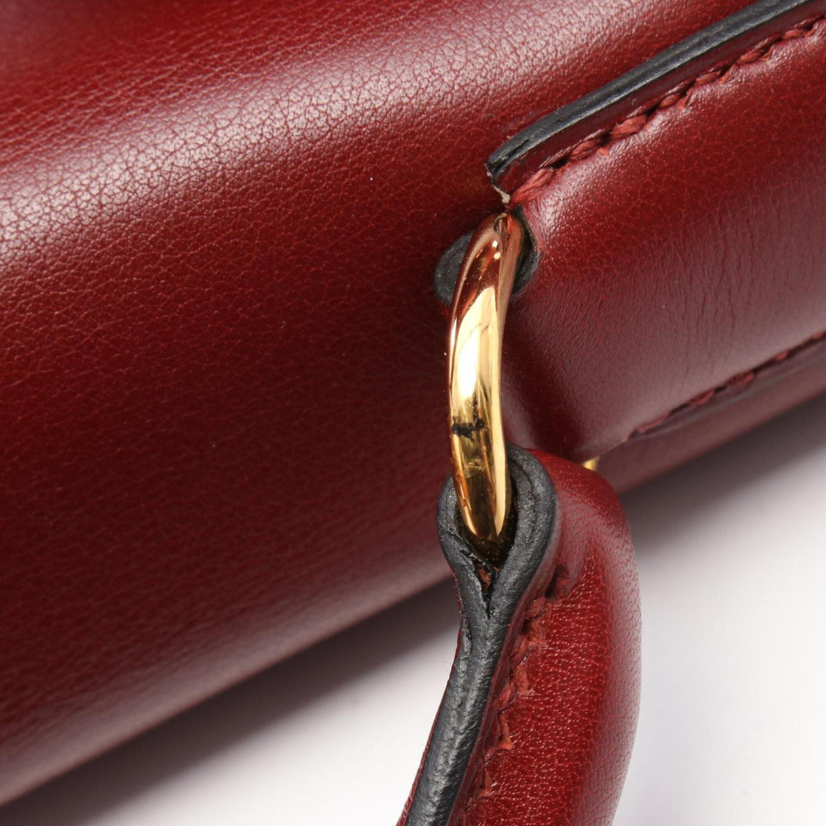 Hermes Bordeaux Rouge H Gulliver Leather Leather Backpack Handbag (Pre-Owned)