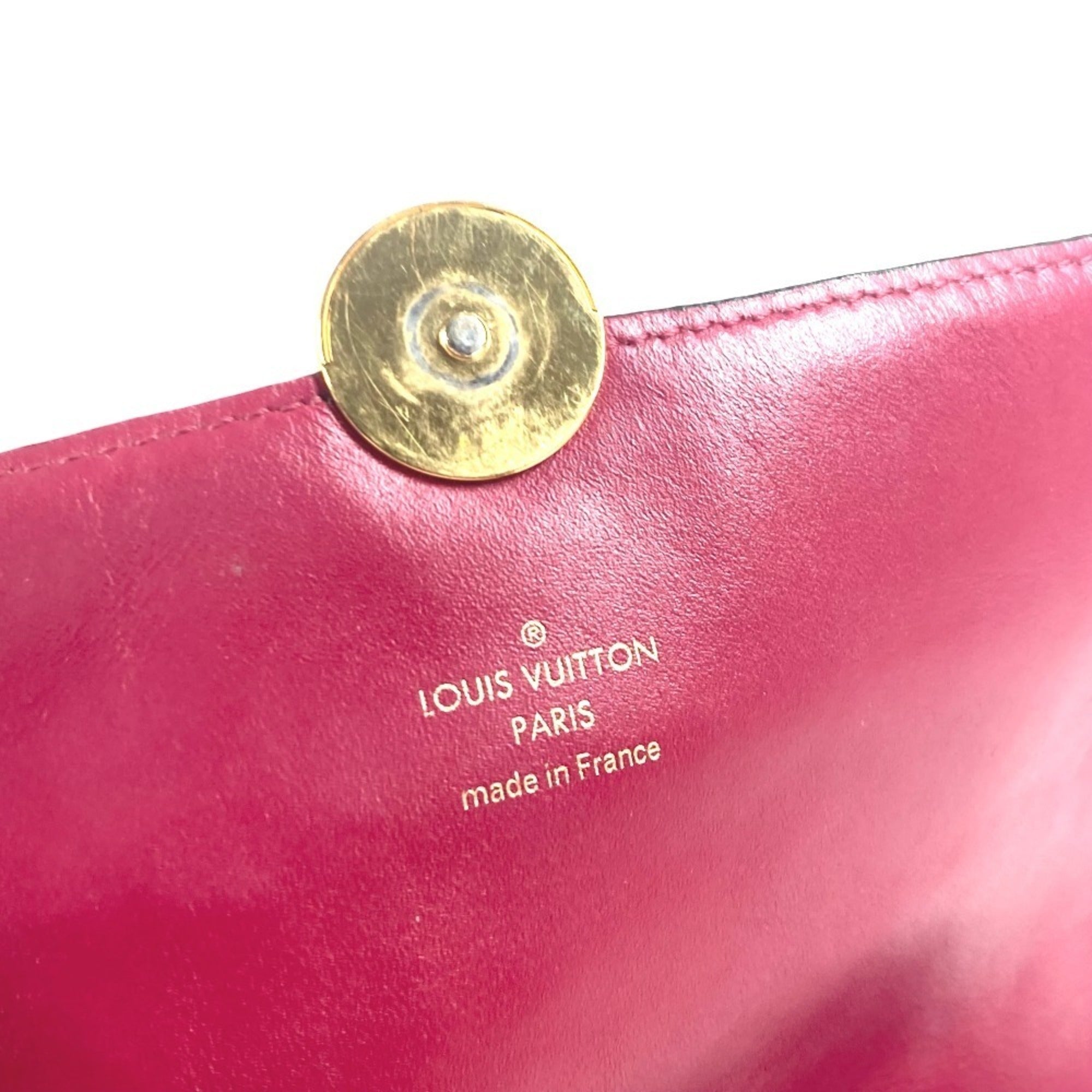 Louis Vuitton Brown Fuchsia Pink Monogram Clutch Bag Shoulder Bag (Pre-Owned)