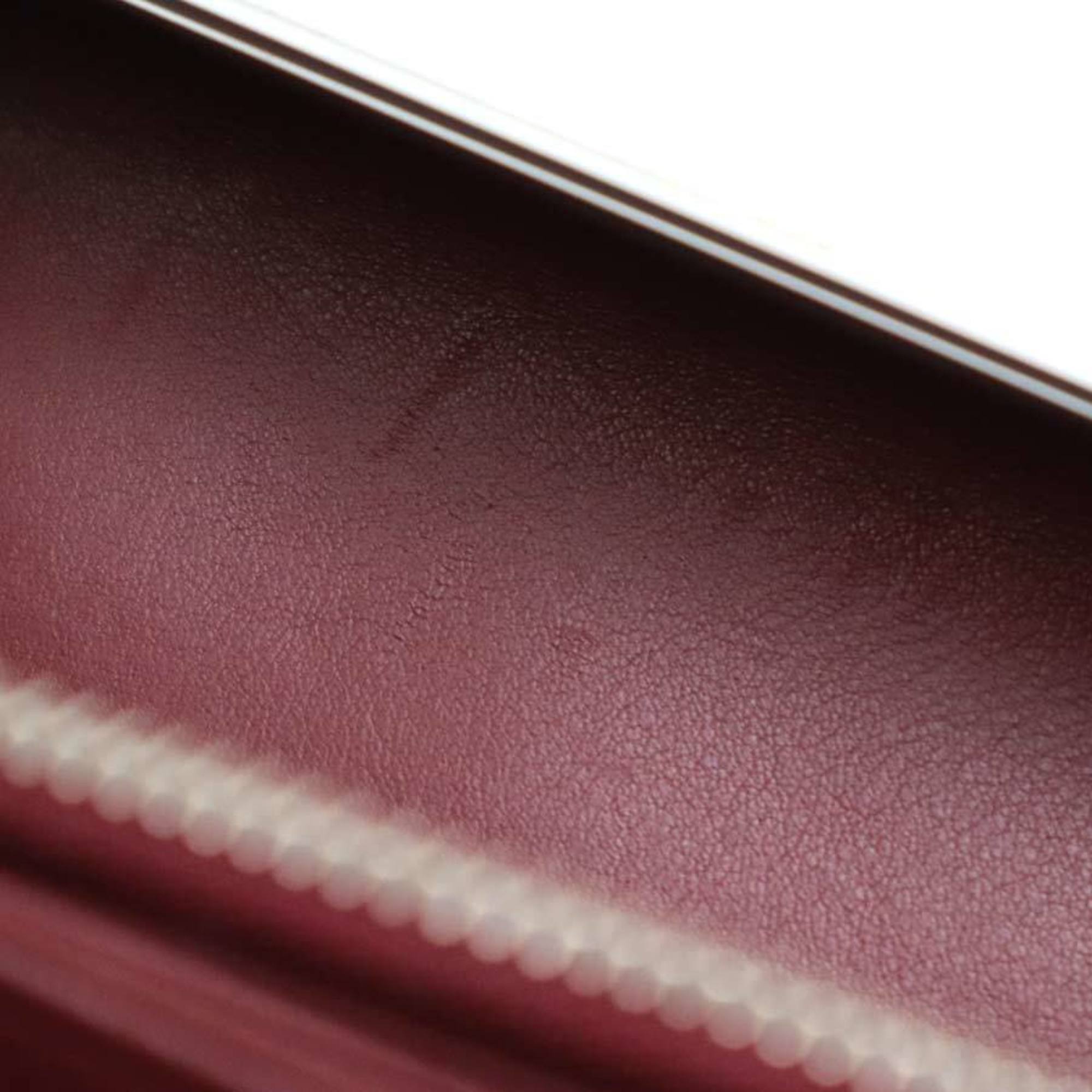 Christian Dior Burgundy Metallic Pink Leather Aluminum Shoulder Bag (Pre-Owned)