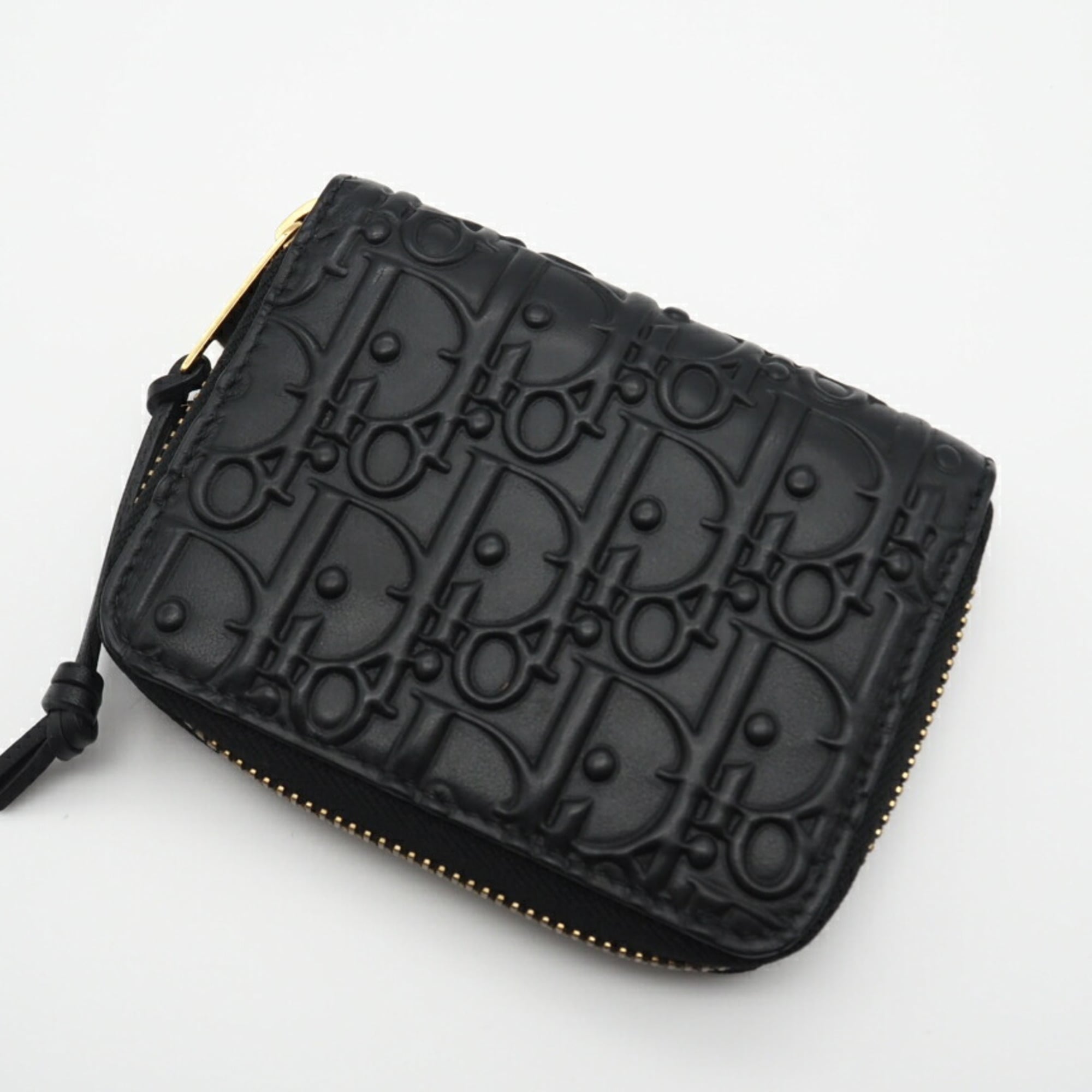 Christian Dior Black Leather Coin Purse/Coin Case (Pre-Owned)