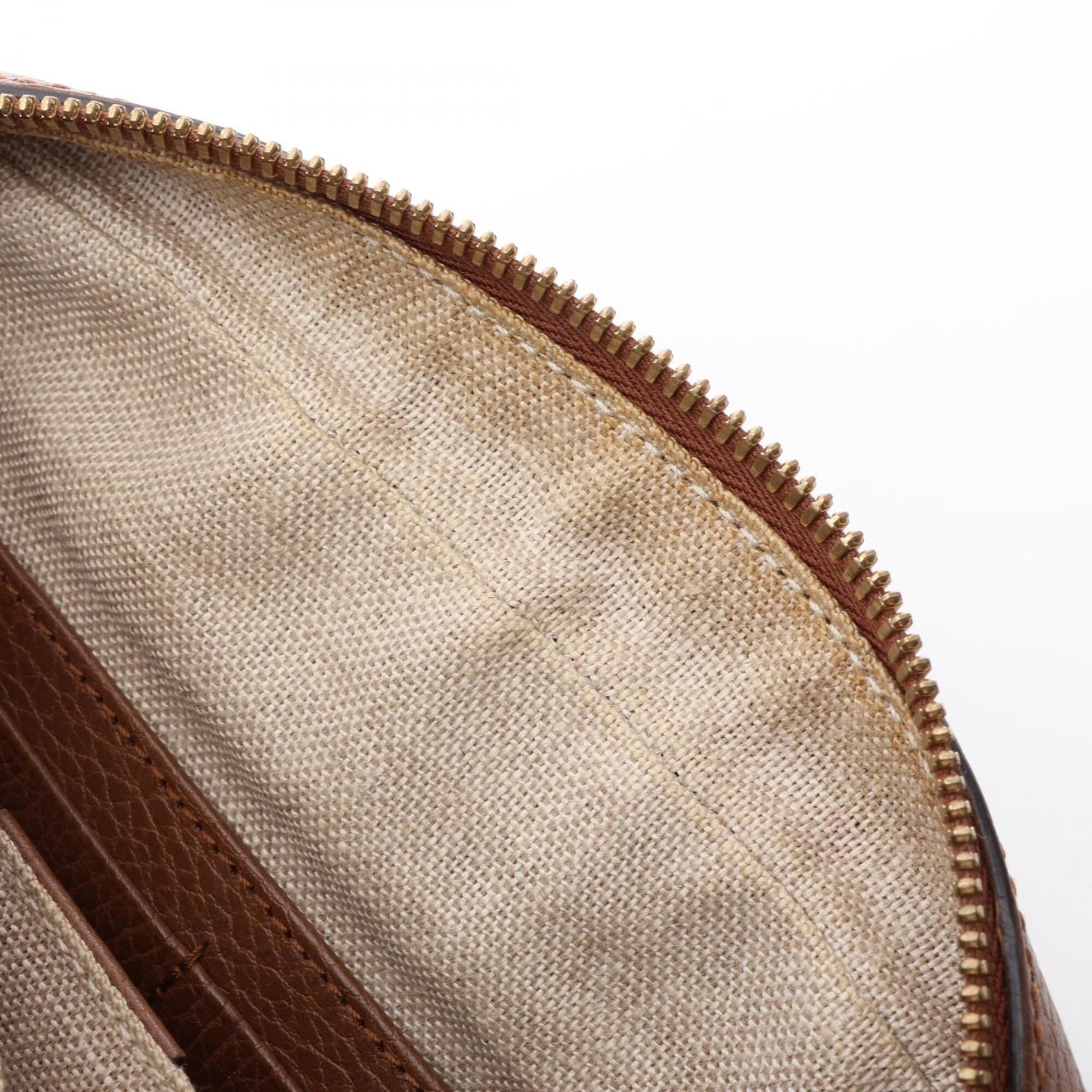 Gucci Beige Brown Gg Canvas Leather Handbag Shoulder Bag (Pre-Owned)