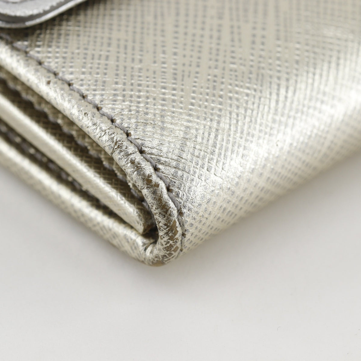 Salvatore Ferragamo Vara Silver Leather Long Wallet (Bi-Fold) (Pre-Owned)
