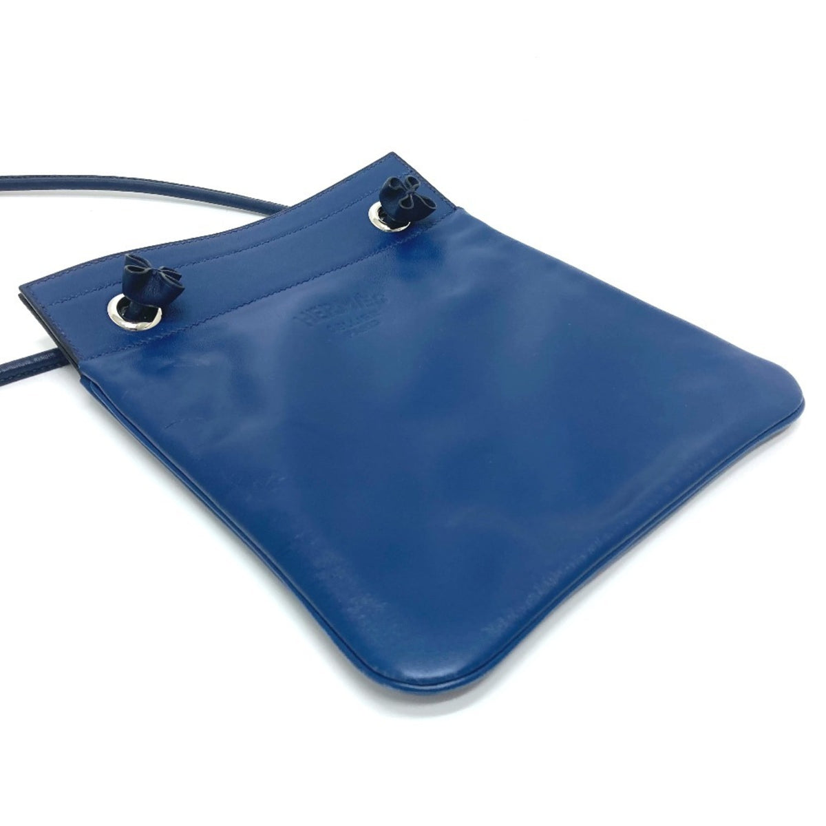 Hermes Blue Swift Leather Pochette Shoulder Bag (Pre-Owned)