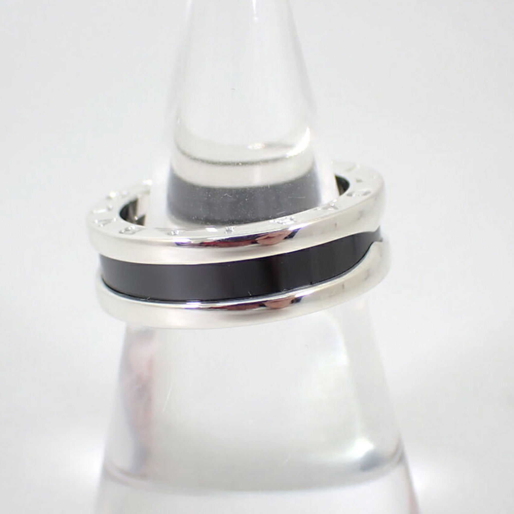 Bvlgari Ceramic Sterling Silver 925 Band Ring (Pre-Owned)