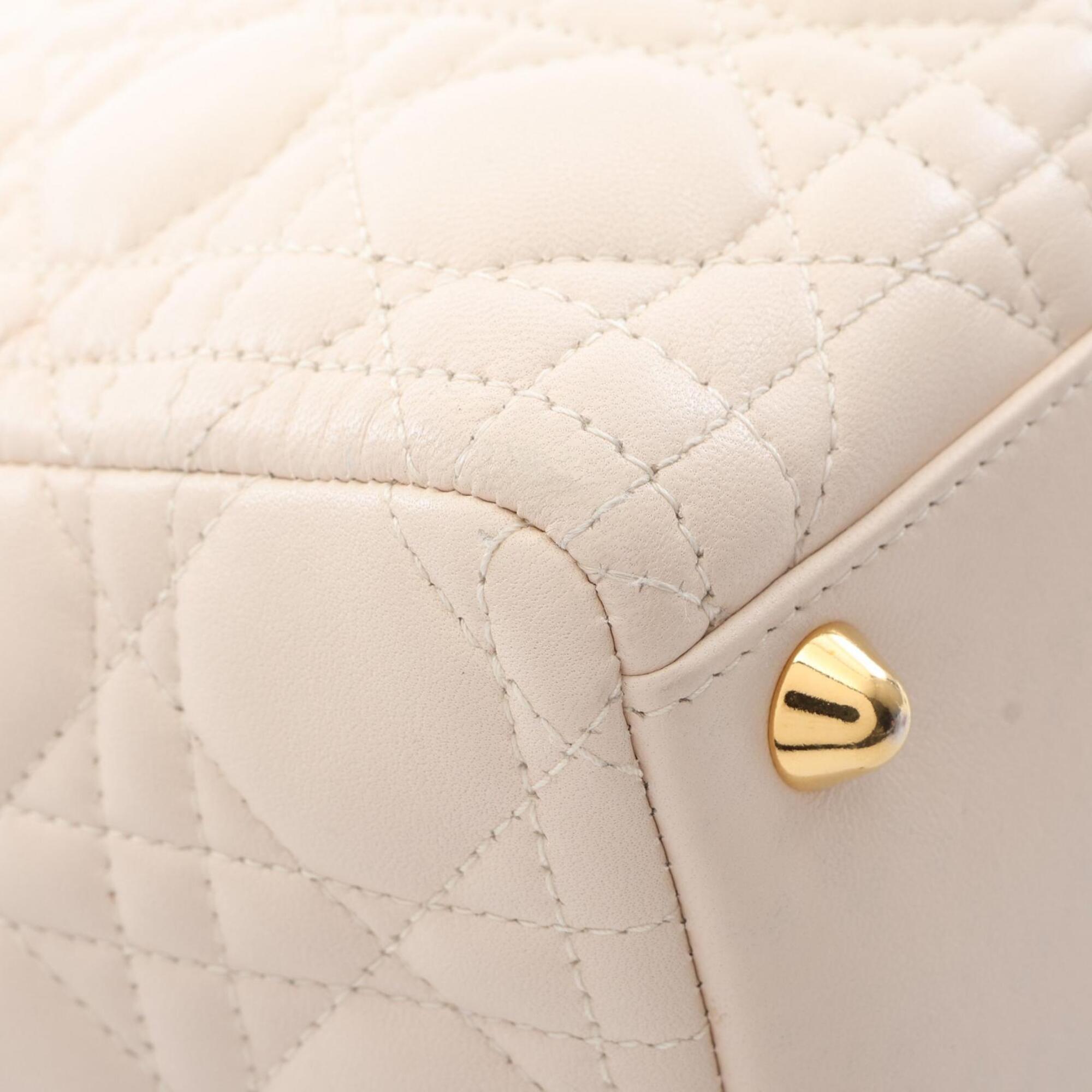 Christian Dior Lady Dior Ivory Leather Handbag (Pre-Owned)