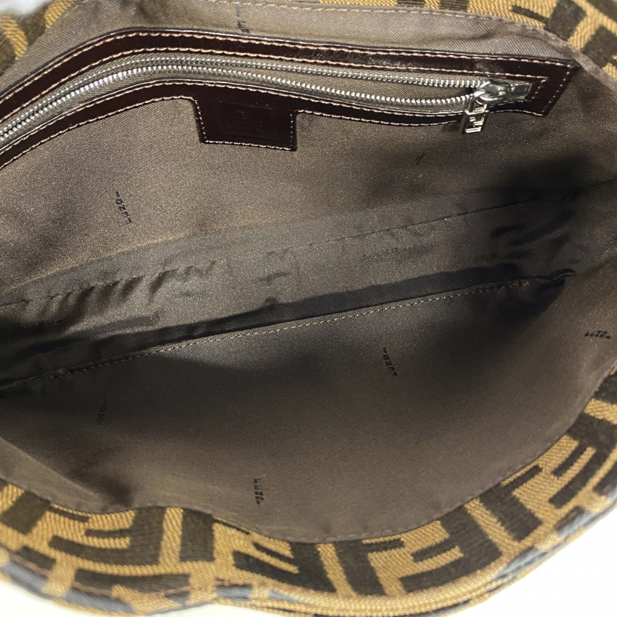 Fendi Brown Nylon Canvas Handbag (Pre-Owned)