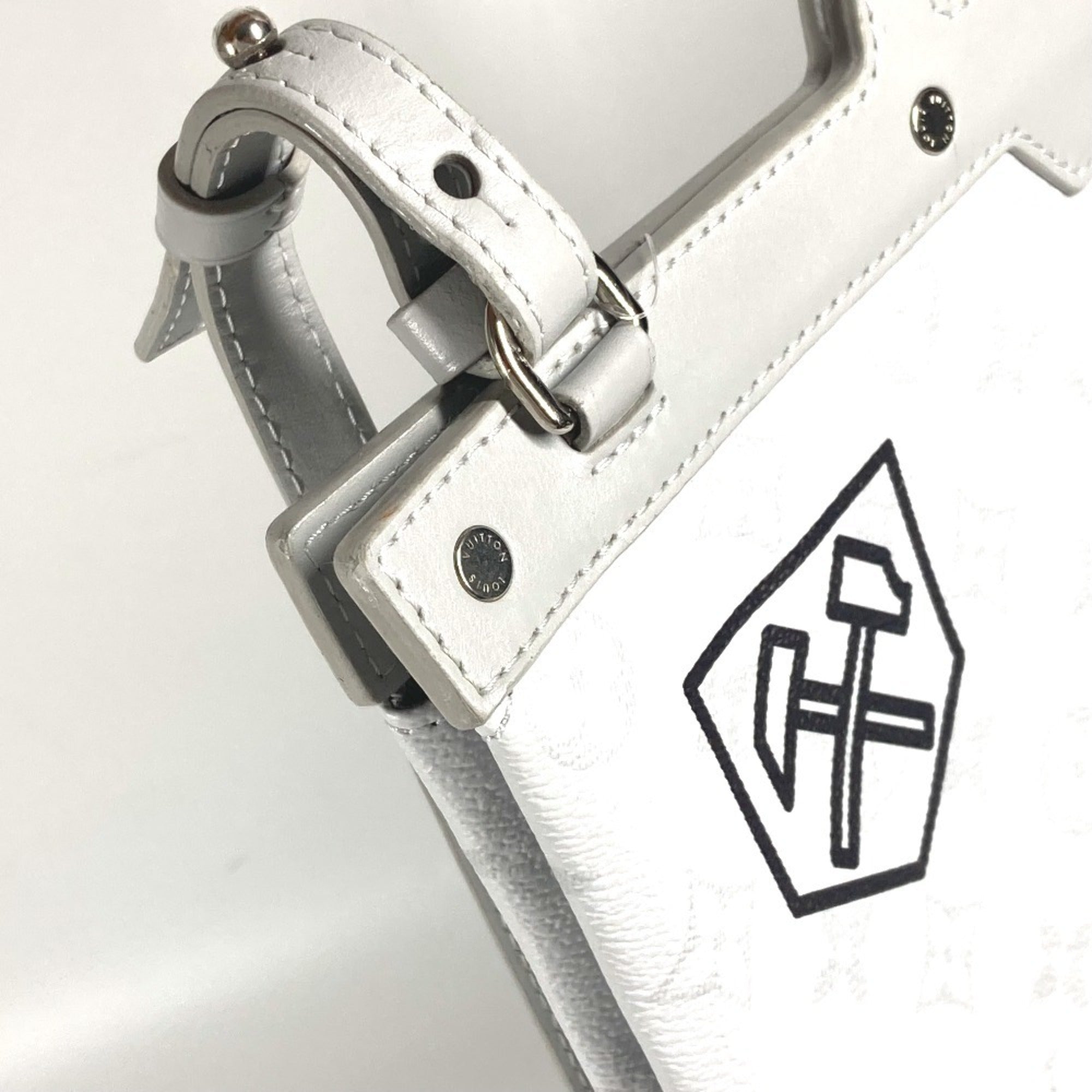 Louis Vuitton White Monogram Handbag Shoulder Bag Tote Bag (Pre-Owned)