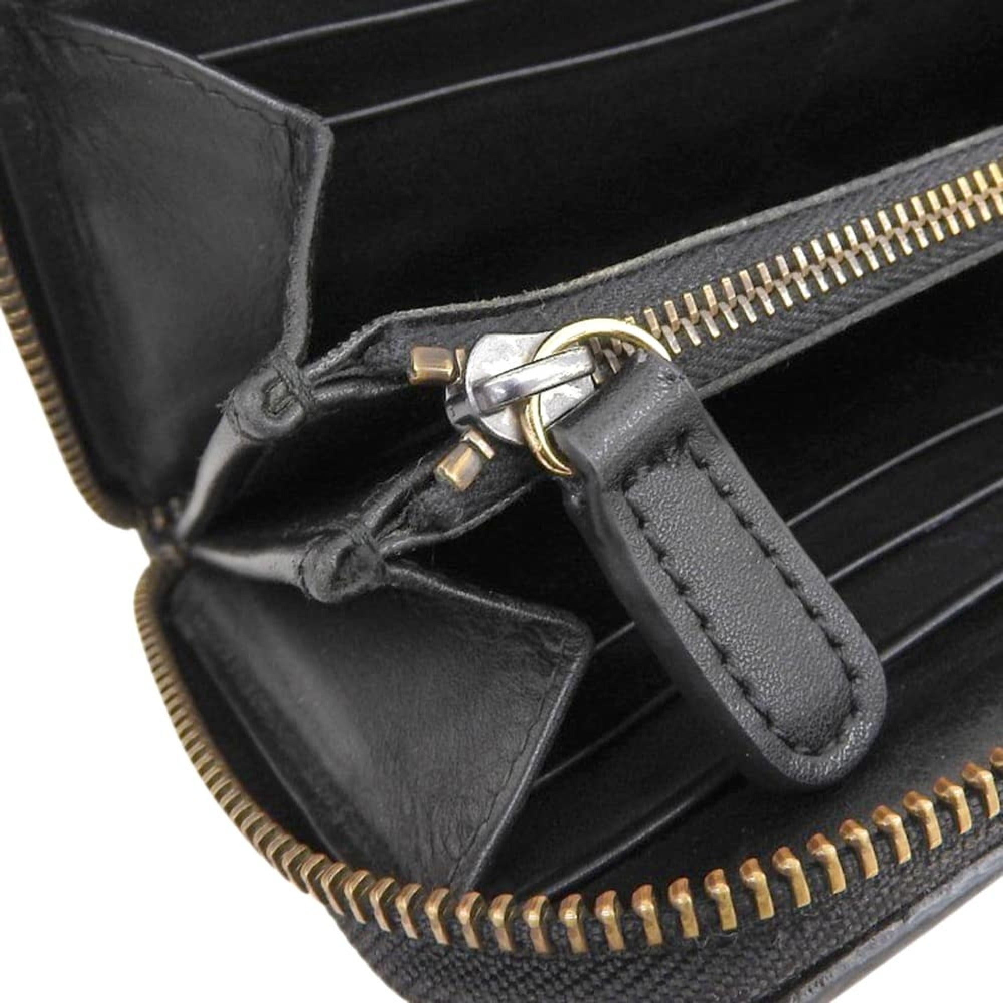 Bottega Veneta Black Intrecciato Long Wallet (Bi-Fold) (Pre-Owned)