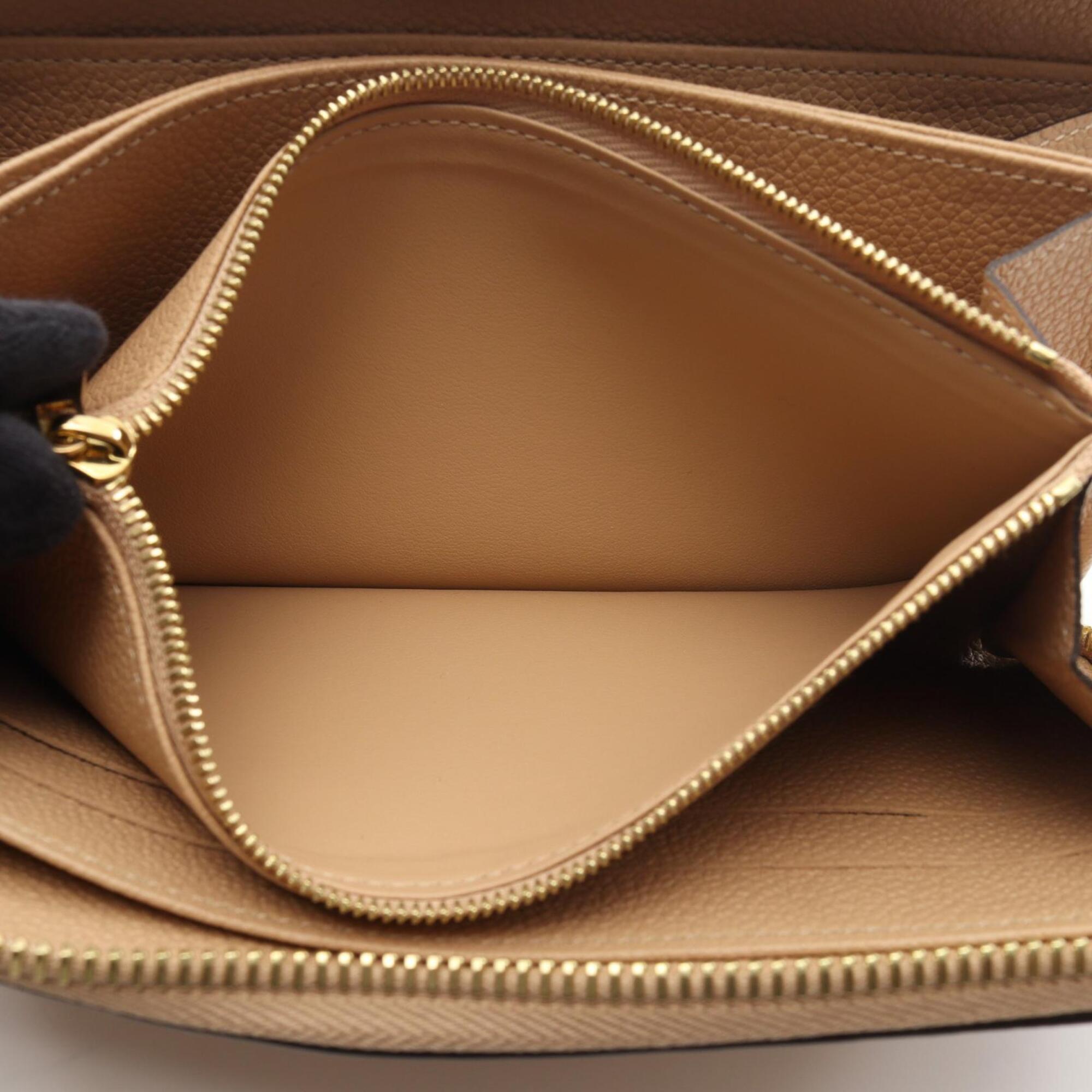 Louis Vuitton Monogram Empreinte Beige Leather Long Wallet (Bi-Fold) (Pre-Owned)
