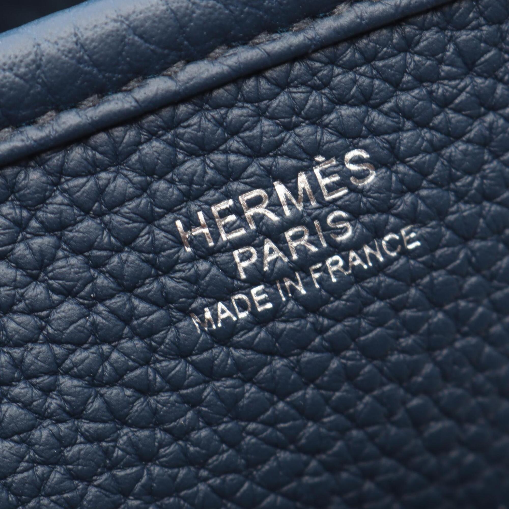 Hermes Navy Taurillon Clemence Leather Leather Handbag Shoulder Bag (Pre-Owned)