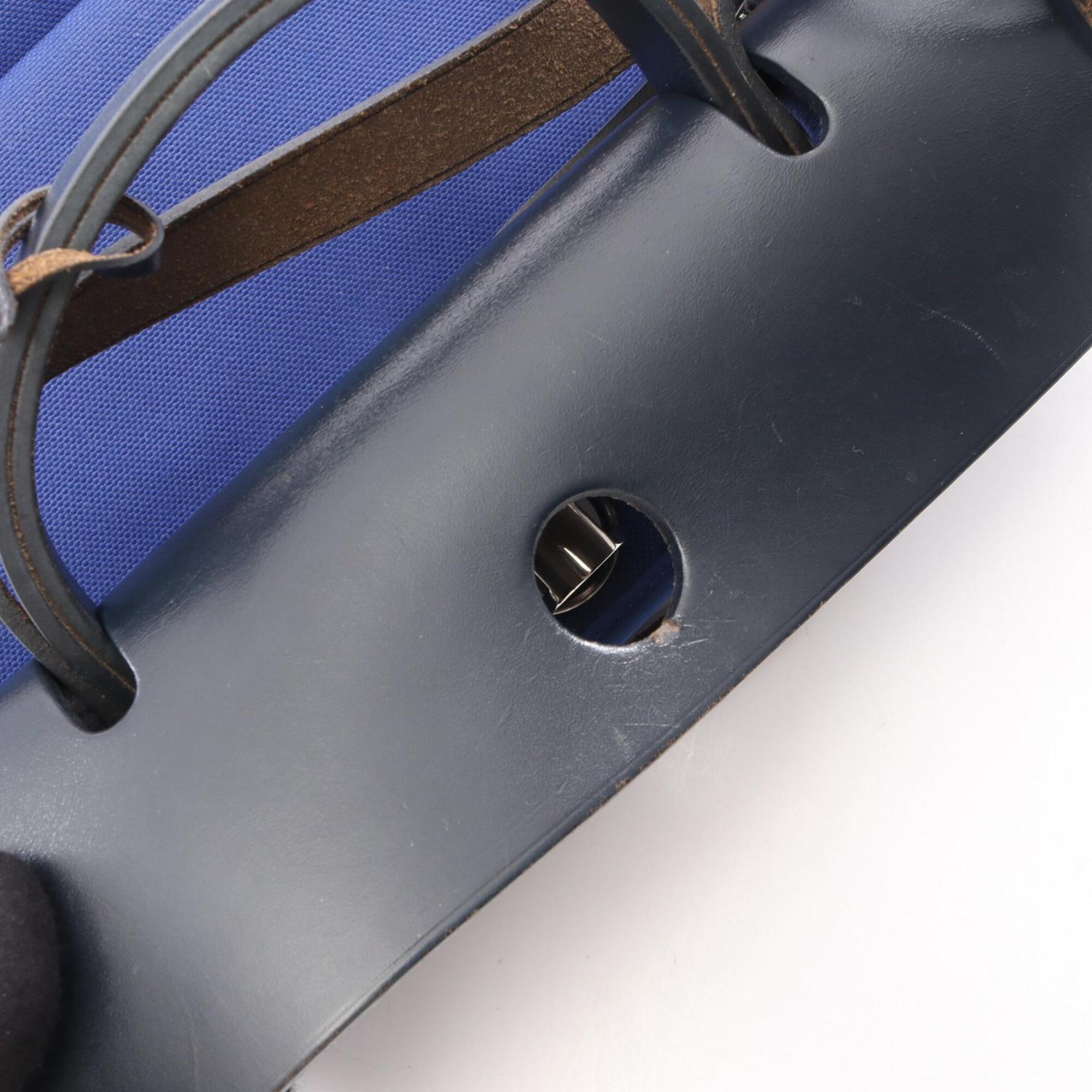 Hermes Blue Electric Blue Indigo Navy Toile H Handbag (Pre-Owned)