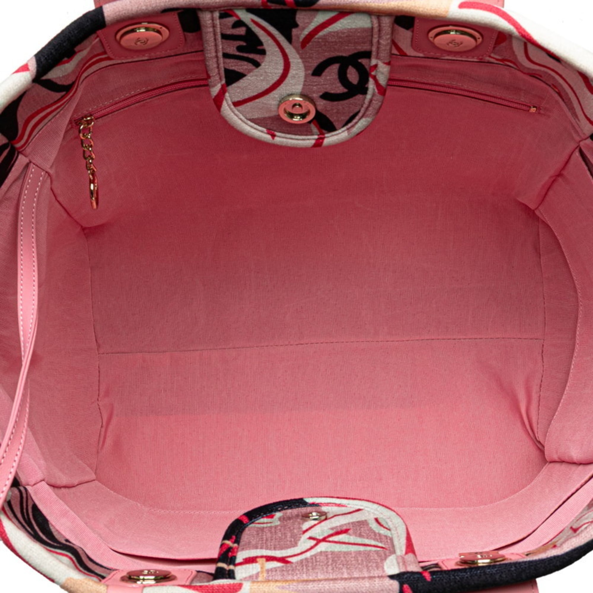 Chanel Multi-Color Pink Velvet Leather Handbag Pouch Tote Bag (Pre-Owned)