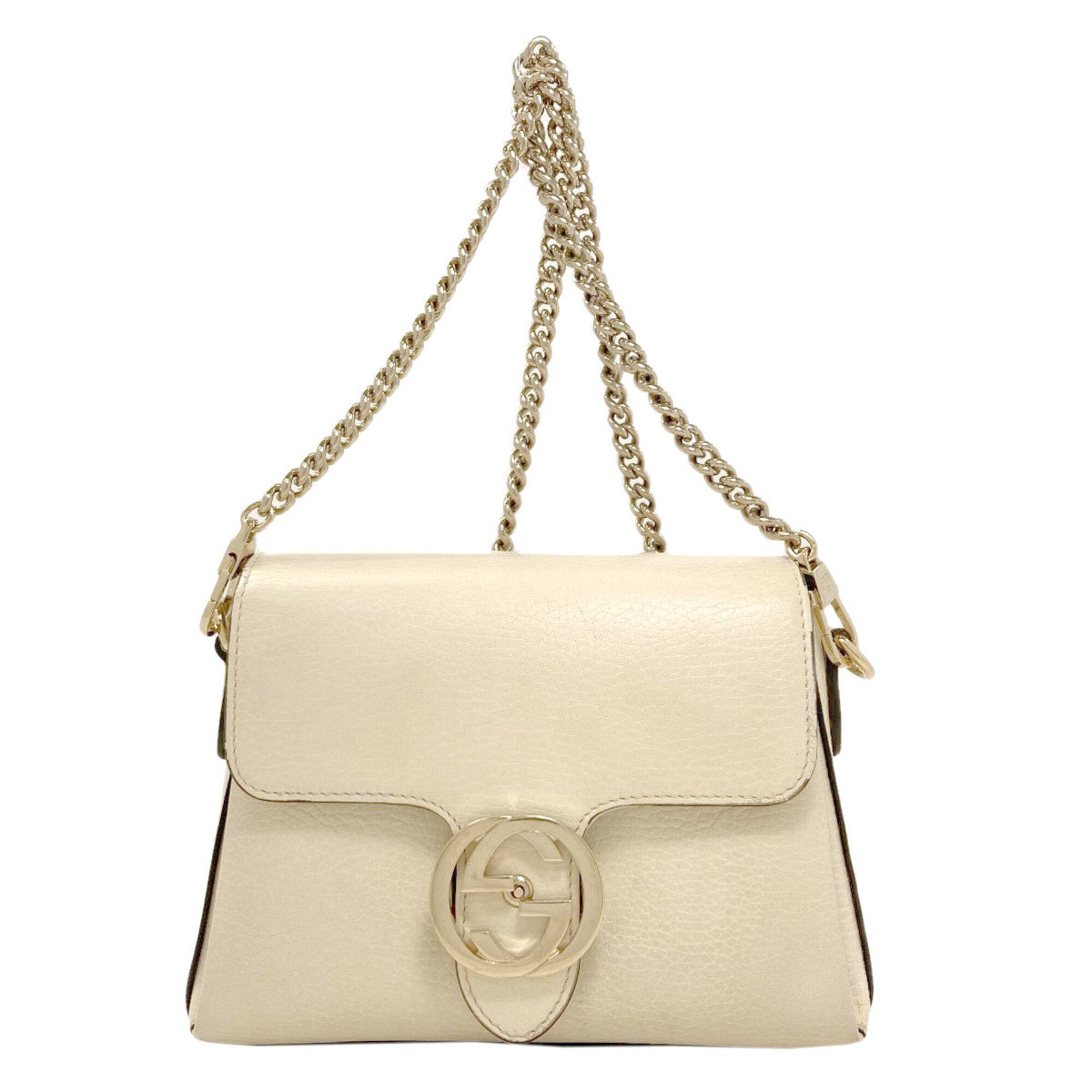 Gucci Ivory Leather Shoulder Bag (Pre-Owned)