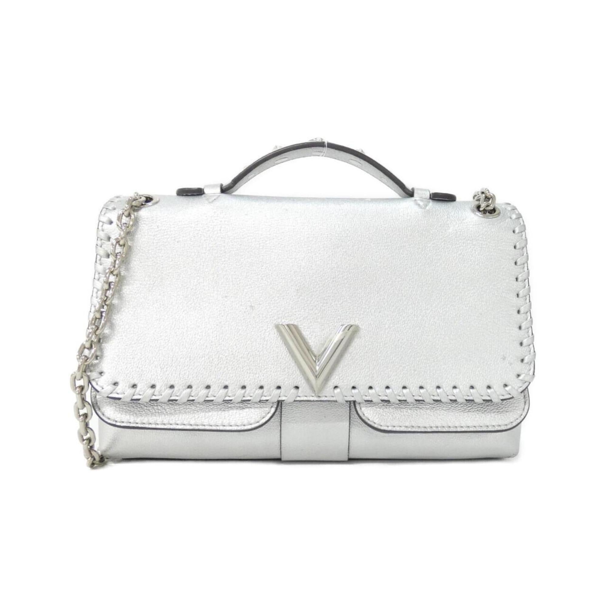 Louis Vuitton Silver Leather Handbag Shoulder Bag (Pre-Owned)