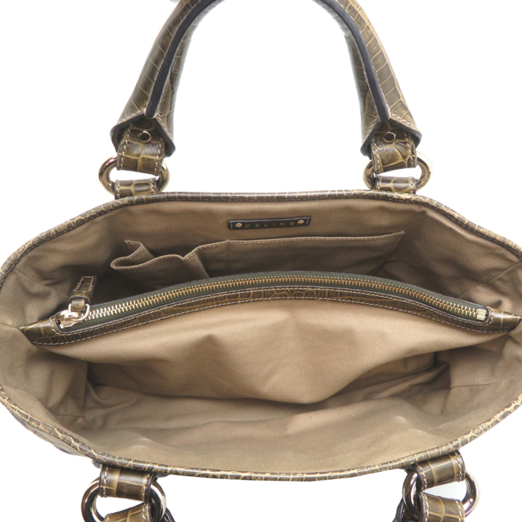 Celine Beige Canvas Leather Handbag (Pre-Owned)