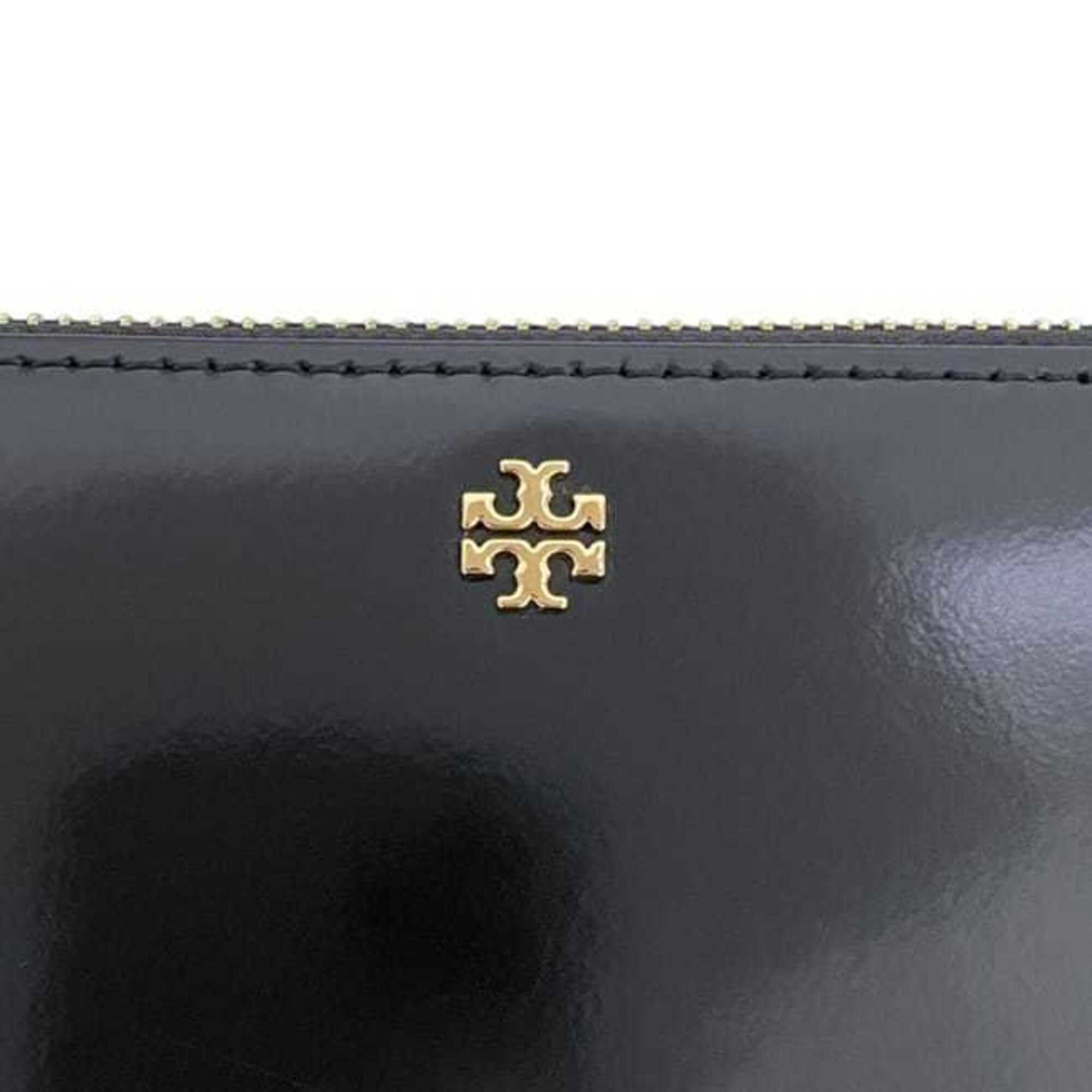Tory Burch Black Leather Long Wallet (Bi-Fold) (Pre-Owned)