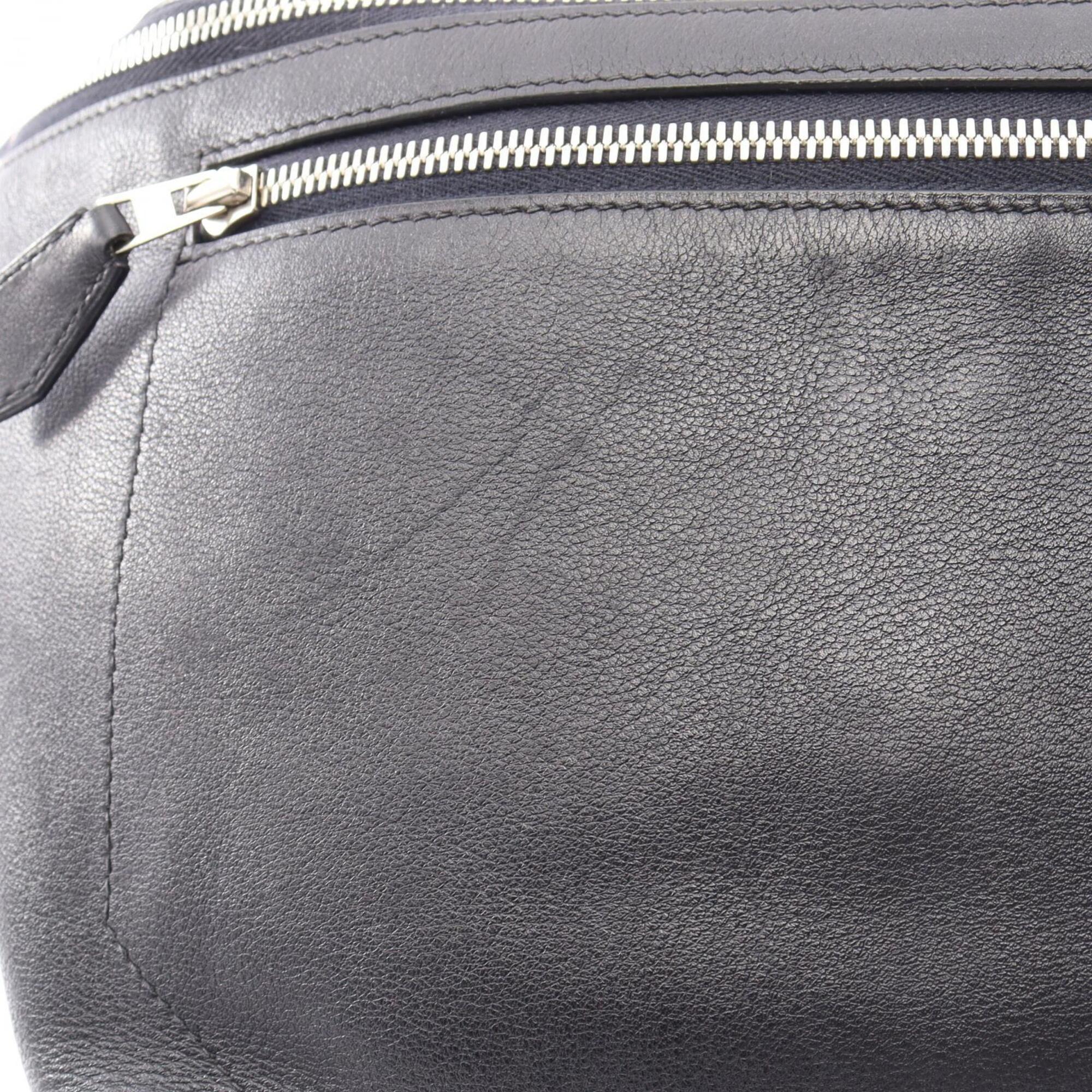 Hermes Navy Leather Fanny Pack Handbag Sling Bag (Pre-Owned)